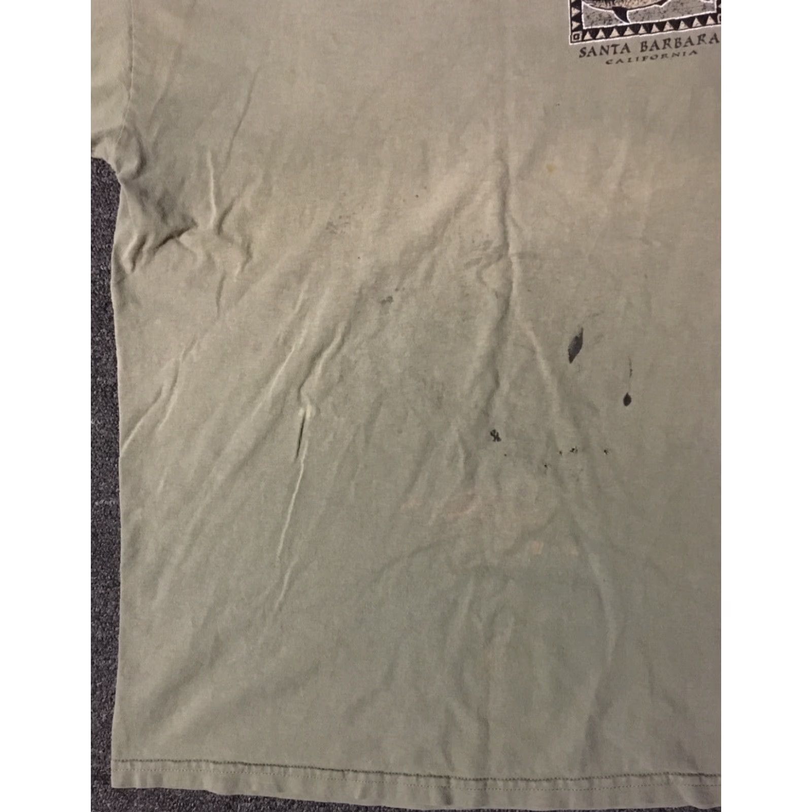 Tultex VINTAGE 90s Santa Barbara California faded distressed shirt L Tultex T-Shirt Men Short Sleeve Beige/Beige Biege? (Oops) Size US L / EU 52-54 / 3 - 5 Thumbnail