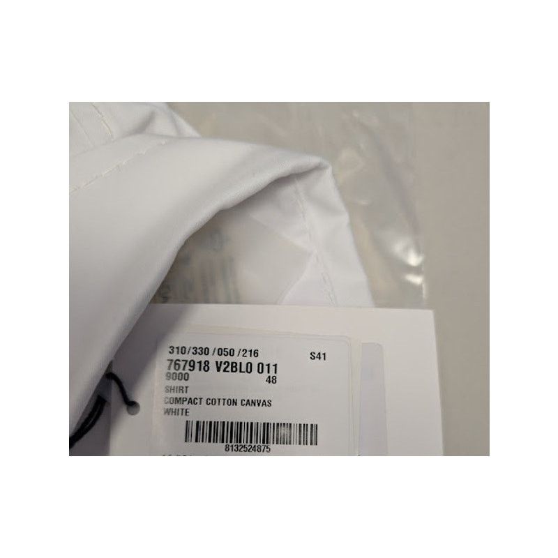 Bottega Veneta o1rshd1 Compact Cotton Canvas Shirt in White Size US M / EU 48-50 / 2 - 22 Thumbnail