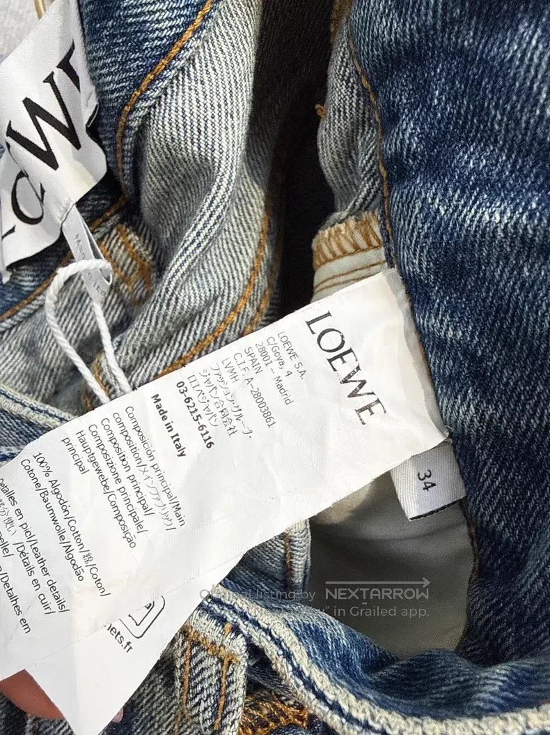 Loewe Loewe Dark blue washed bent knife jeans with side logo pri Size 42" / US 20 - 7 Thumbnail