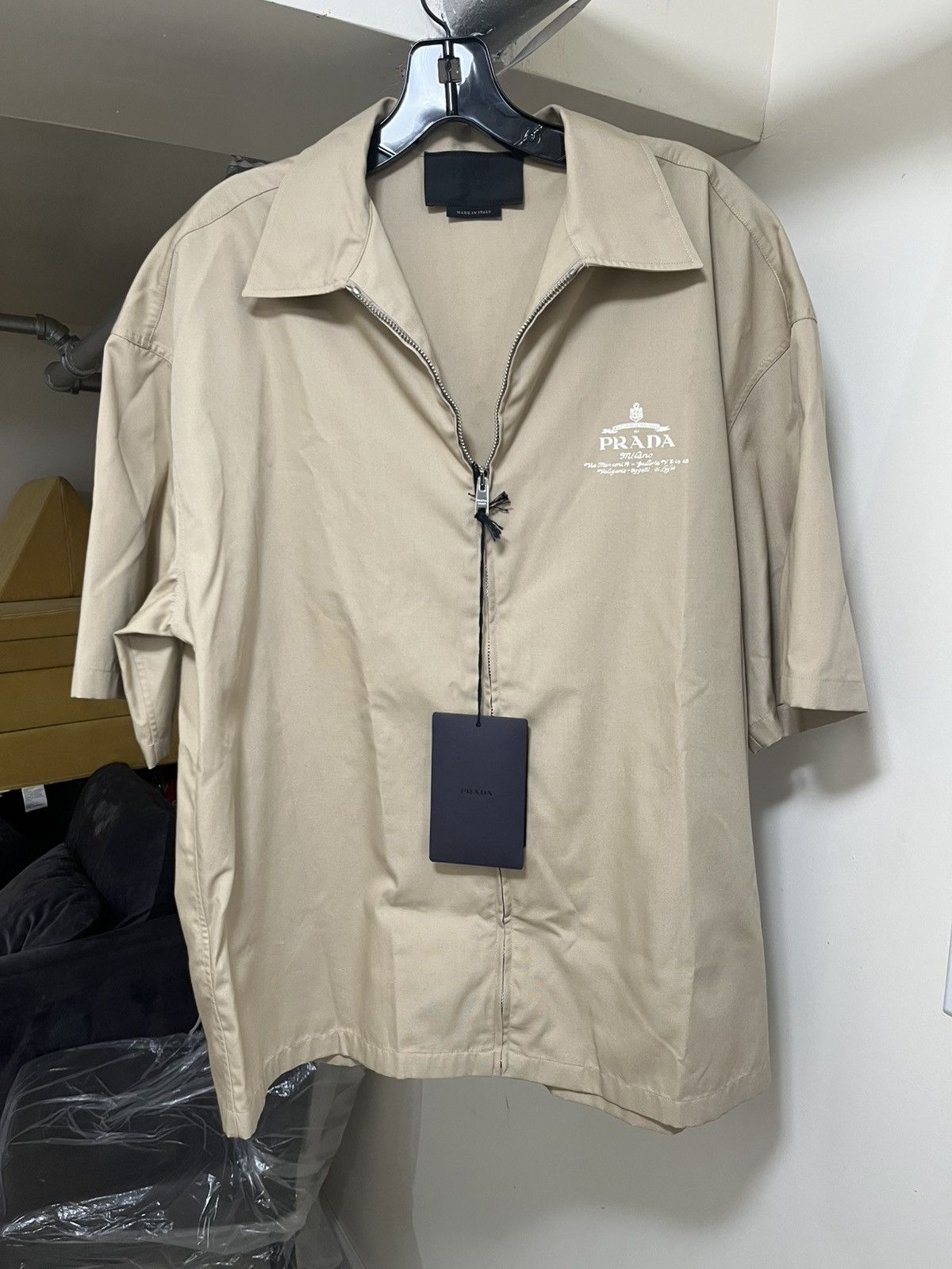 Prada Prada Technical Cotton Zip Up Shirt Sz Small Size US S / EU 44-46 / 1 - 1 Thumbnail