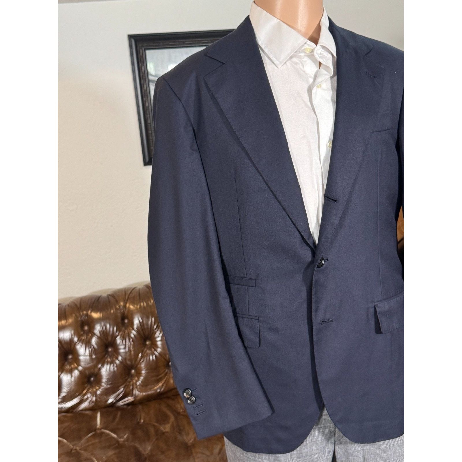 Brunello Cucinelli Brunello Cucinelli Blue Blazer Wool 40R Deconstructed Jacket Size 40R - 1 Thumbnail
