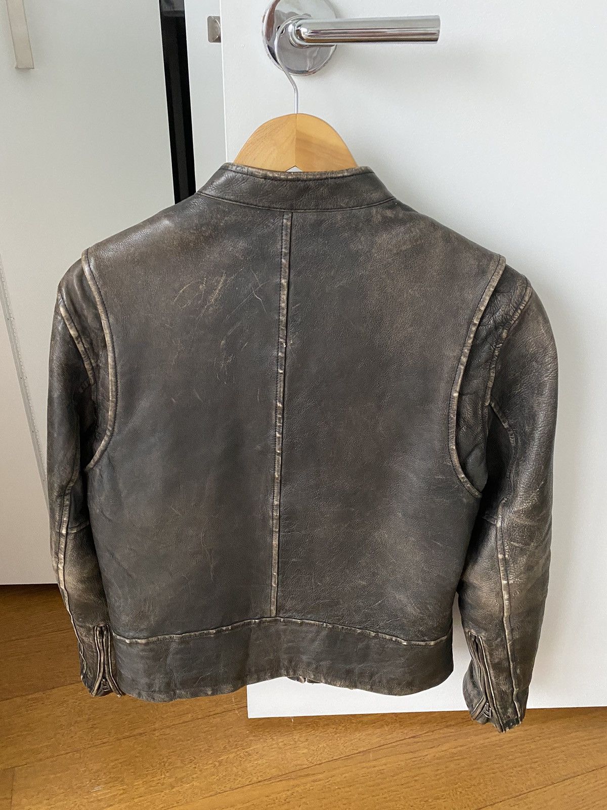 J.Crew Vintage distressed leather moto jacket | Grailed