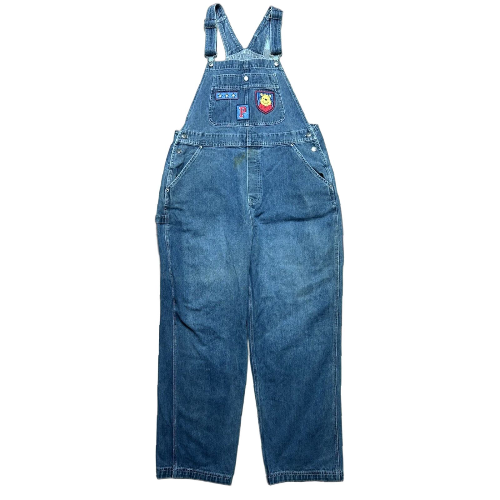 Disney VINTAGE Winnie the Pooh denim overalls embroidered Disney cartoon women 36/37 Denim Overalls Winnie the Pooh Embroidered Disney Women 36/37 Size 25" / US 0 / IT 36 - 1 Thumbnail