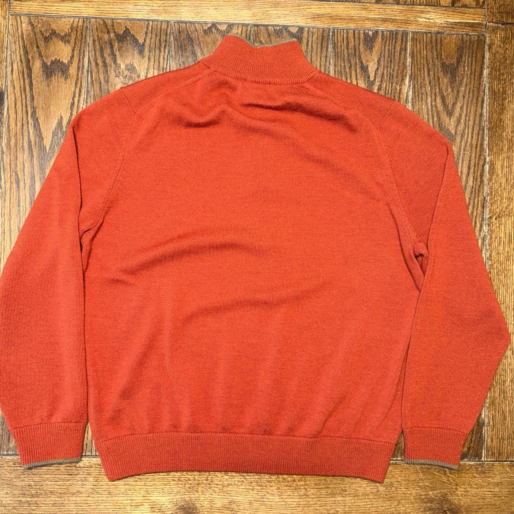 Brooks Brothers VINTAGE Brooks Brothers 346 Extra Fine Italian Merino Wool Burnt Sienna Sweater XL Cardigan Men Long Sleeve Collared Knit Classic Size US XL / EU 56 / 4 - 4 Thumbnail