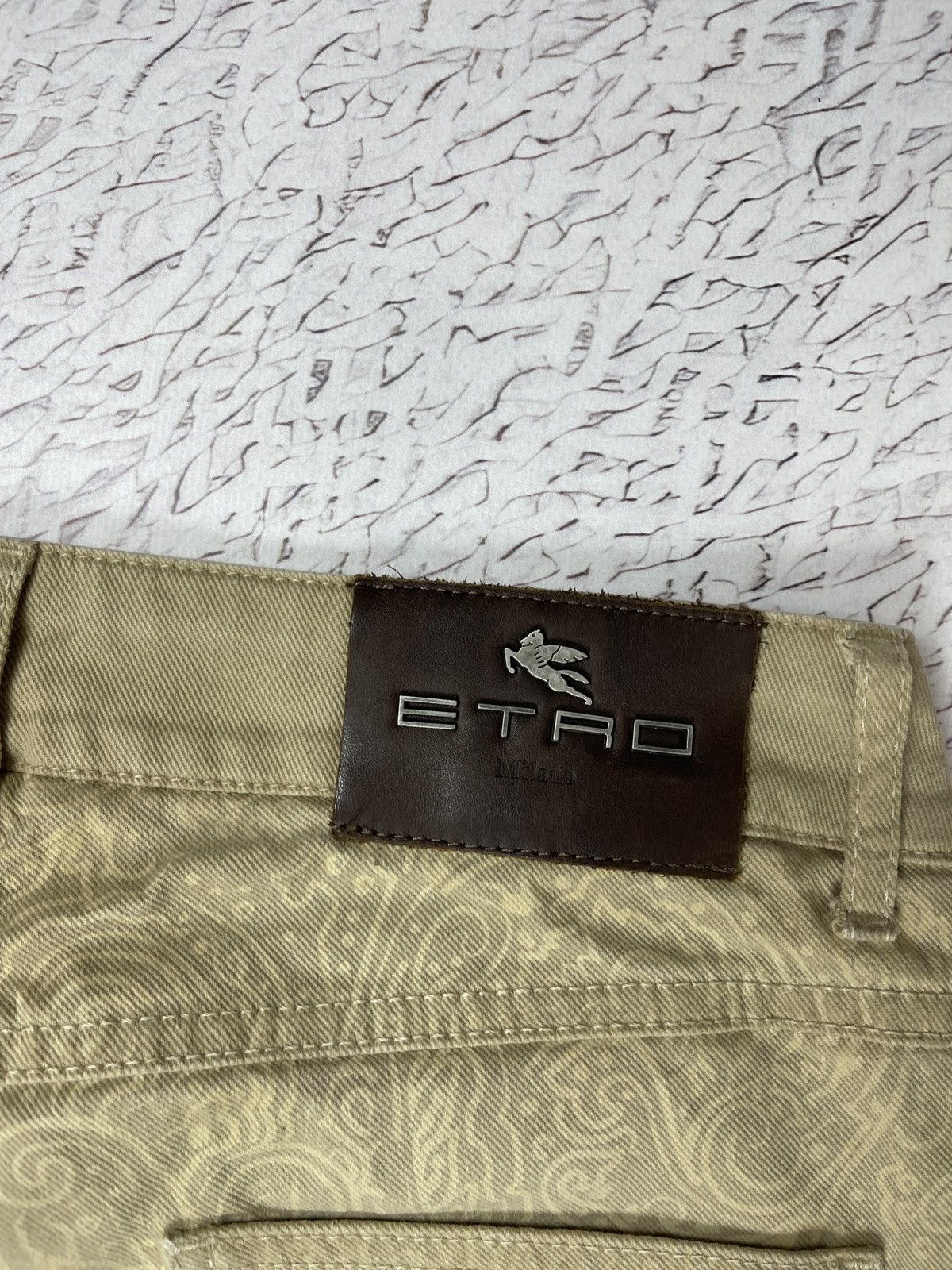 Etro Etro Milano paisley cotton beige gold casual pants Size 27" / US 4 / IT 40 - 18 Thumbnail