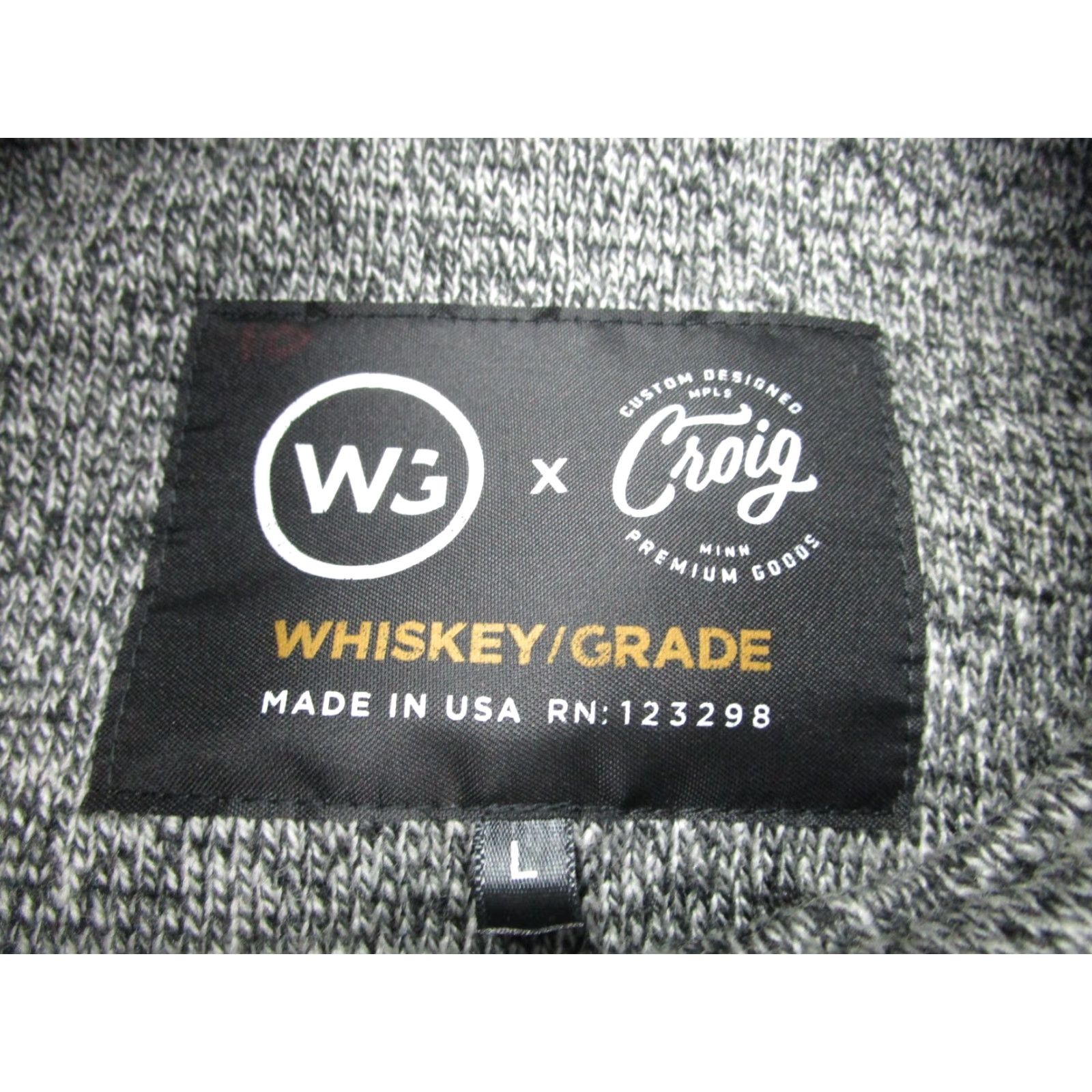 Vintage VINTAGE Whiskey Grade Co Fleece Tweed Jacket Mens Large Gray USA Made Motorcycle Size US L / EU 52-54 / 3 - 6 Thumbnail