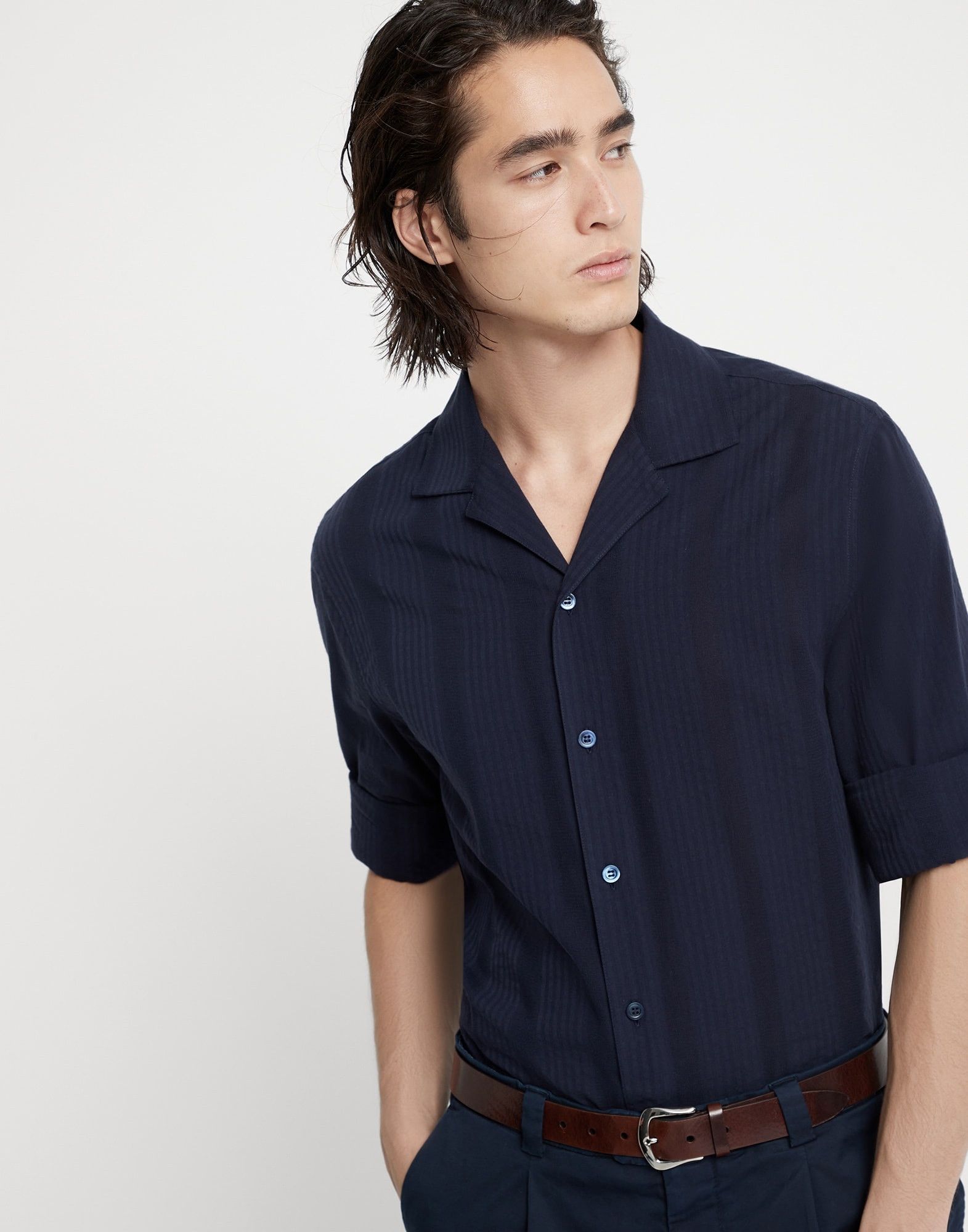 Brunello Cucinelli Shirt in Navy Size US M / EU 48-50 / 2 - 3 Thumbnail