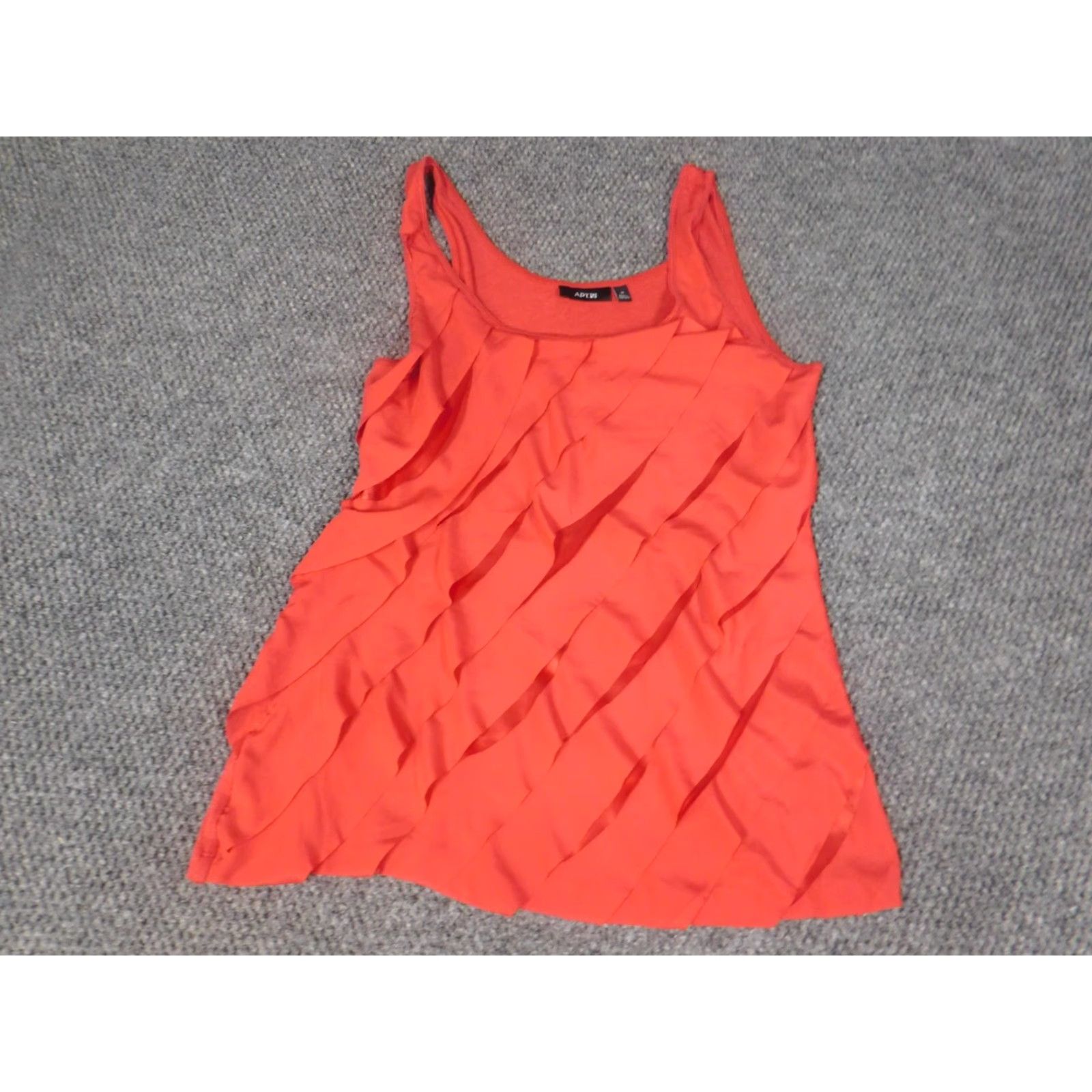 Apt. 9 Apt. 9 Blouse Women M Red Cap Sleeve Crew Neck Pullover Ruffle Button Solid Rayon Casual Basic Stretch Size M / US 6-8 / IT 42-44 - 4 Thumbnail