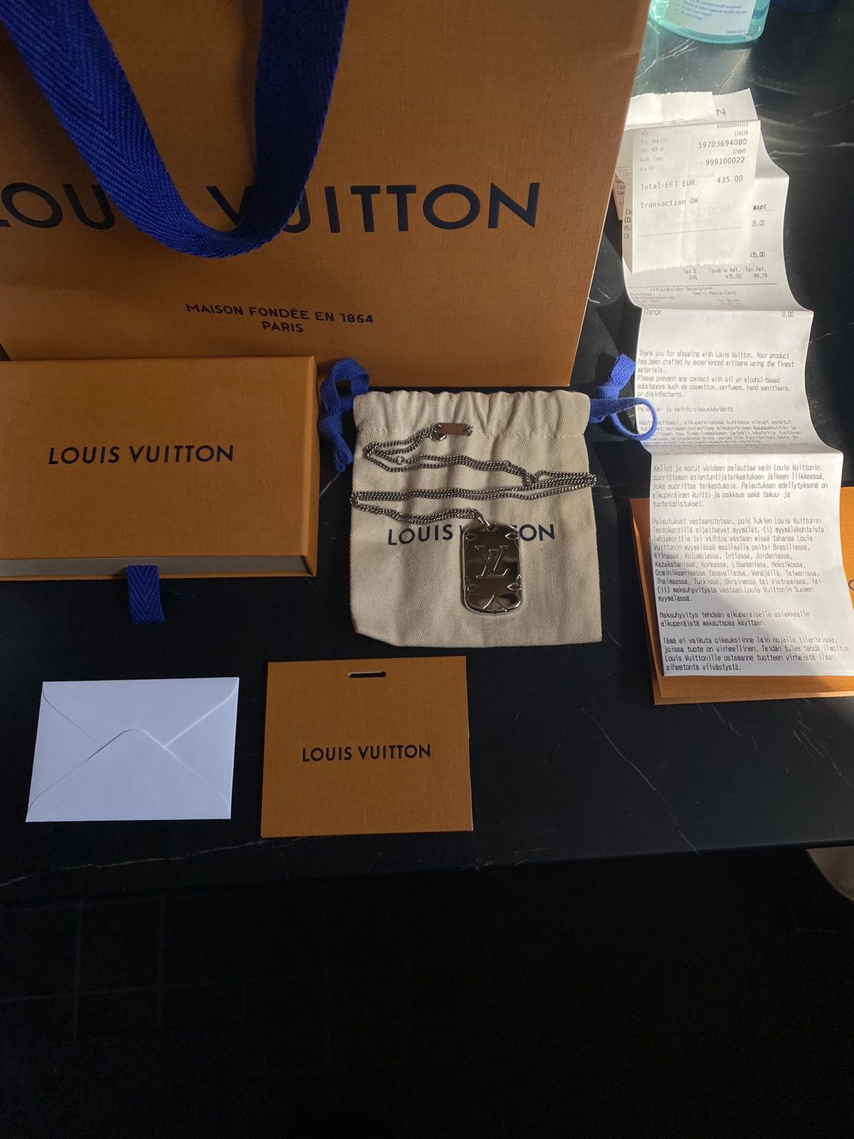 image of Louis Vuitton Monogram Locket Necklace in Silver, Men's