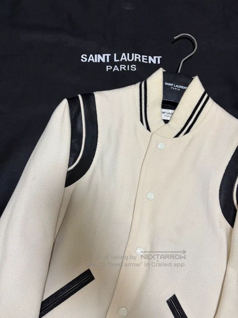 Saint Laurent Paris Saint Laurent Paris White wool blend leather baseball jack Size US S / EU 44-46 / 1 - 7 Thumbnail