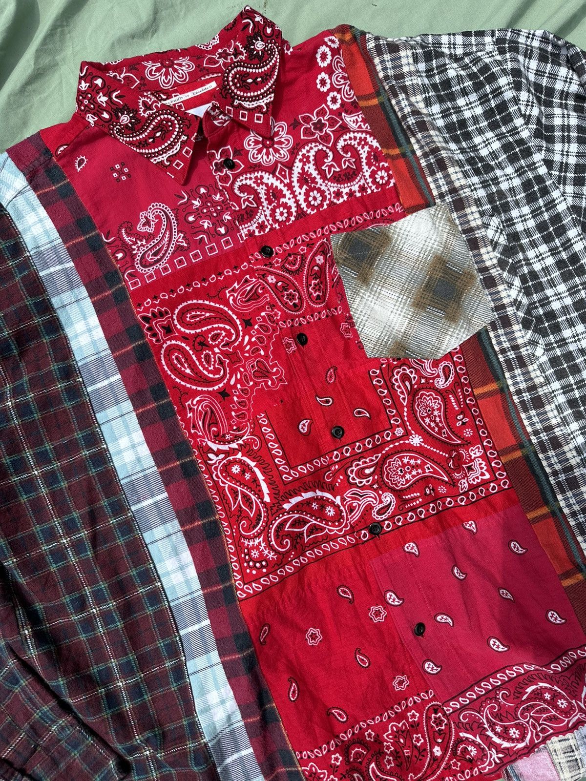 Needles Needles x Miyagi Hidetaka szL 7 cuts wide shirt | Grailed 