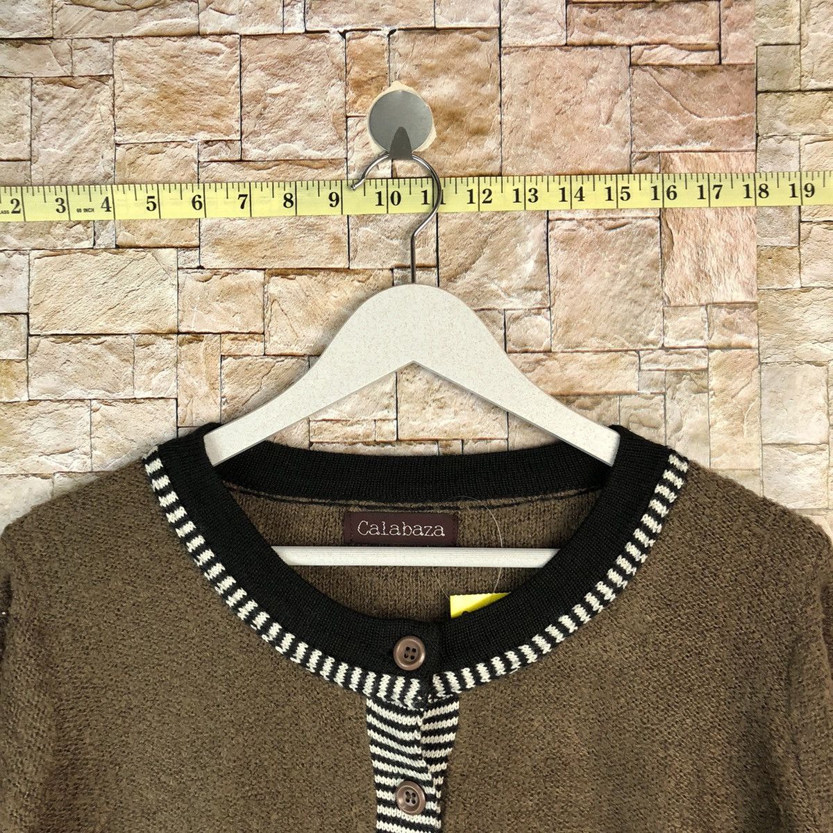 Homespun Knitwear × Japanese Brand Calabaza Brown Patterned Cardigans knitwear #A1230 Size M / US 6-8 / IT 42-44 - 4 Thumbnail