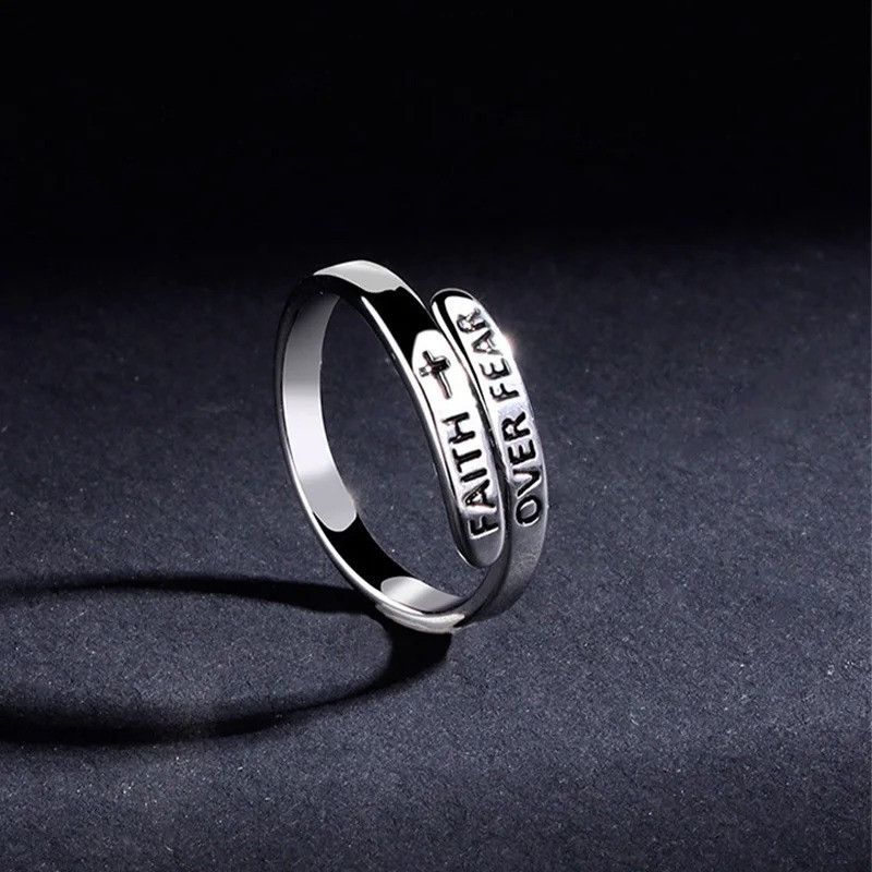 Jewelry × Vintage Retro Faith Cross Ring Size ONE SIZE - 2 Thumbnail