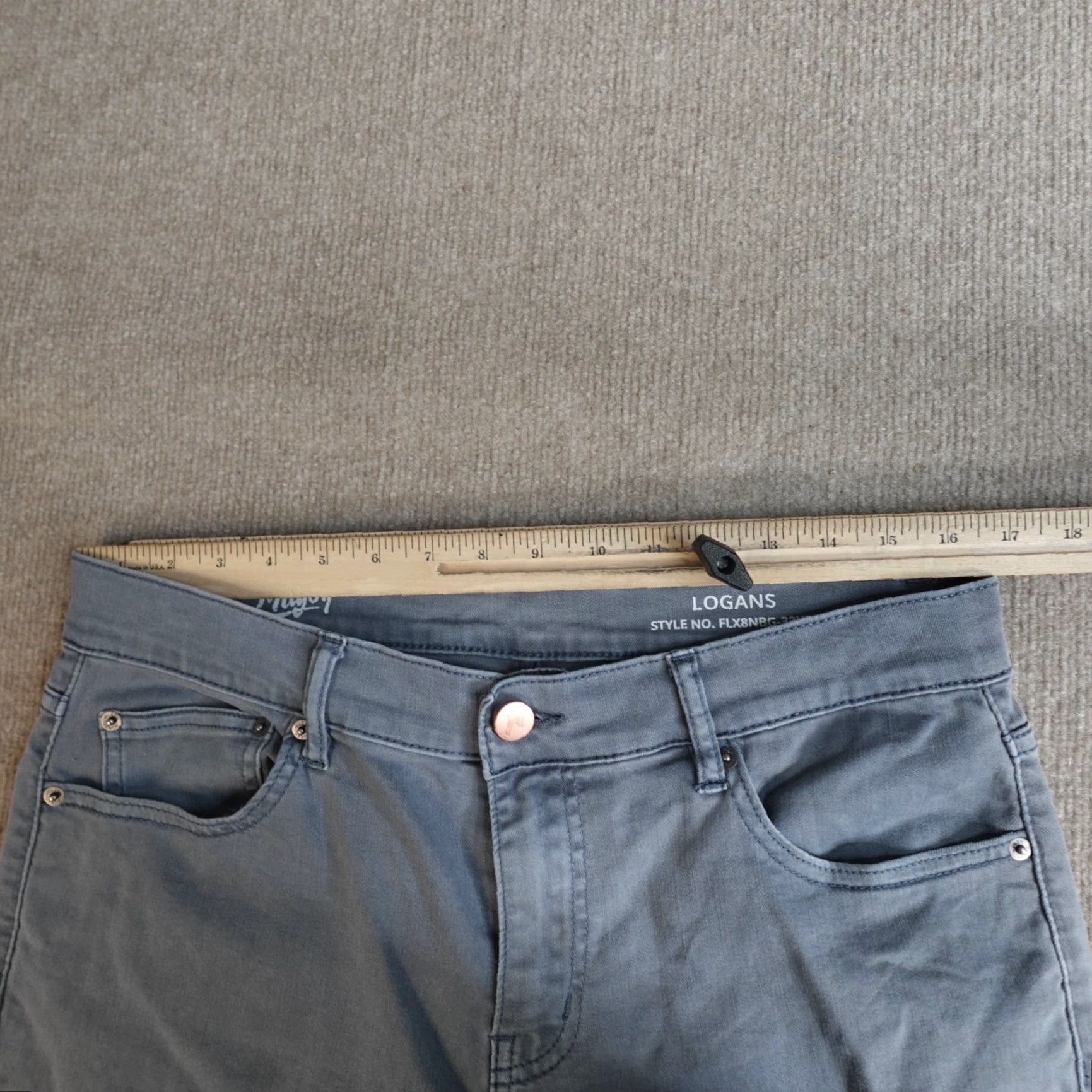 Vintage Mugsy Jeans 33 x 31 Blue Solid Logans Jeans Men 34 31 Regular Cotton Blend Denim Straight Button Fly Pocketed Shirt? Size US 34 / EU 50 - 4 Thumbnail