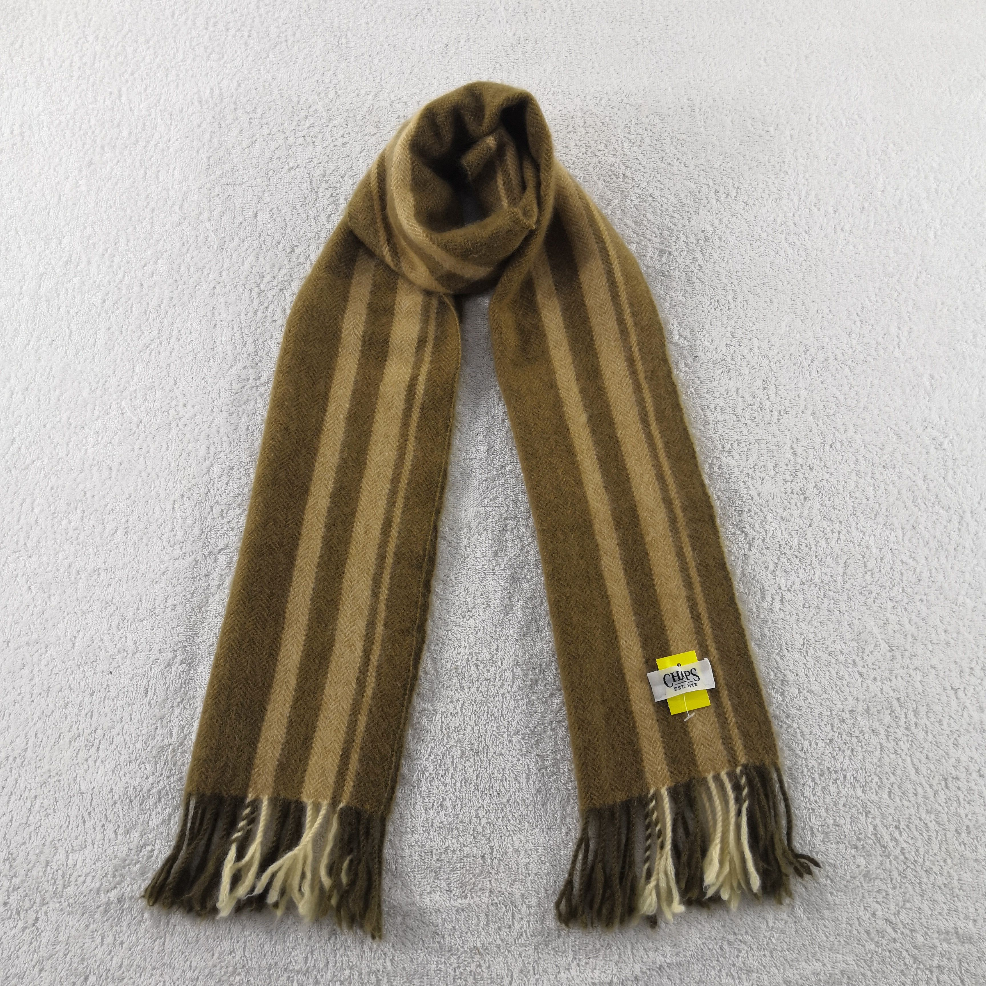 Chaps Vintage Chaps Scarf Wool Fringe Winter Striped Scarves Size ONE SIZE - 1 Thumbnail
