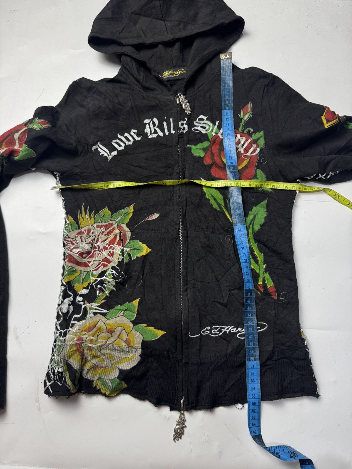 Japanese Brand Gothic Punk Styled Ed Hardy Zipper Hoodie Skulls Size US S / EU 44-46 / 1 - 7 Thumbnail