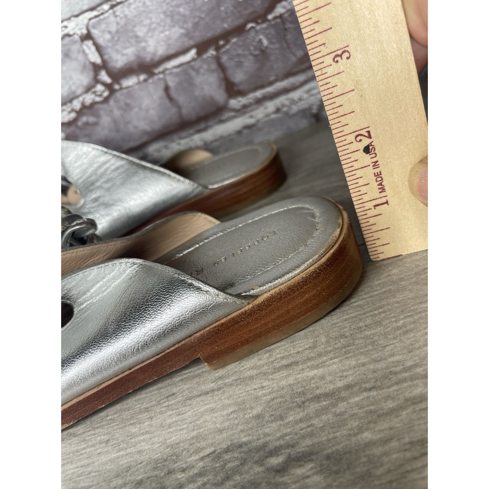 Loeffler Randall Loeffler Randall Kira GT Silver Metallic Thong Sandals Women Size US 9.5 / IT 39.5 - 11 Thumbnail