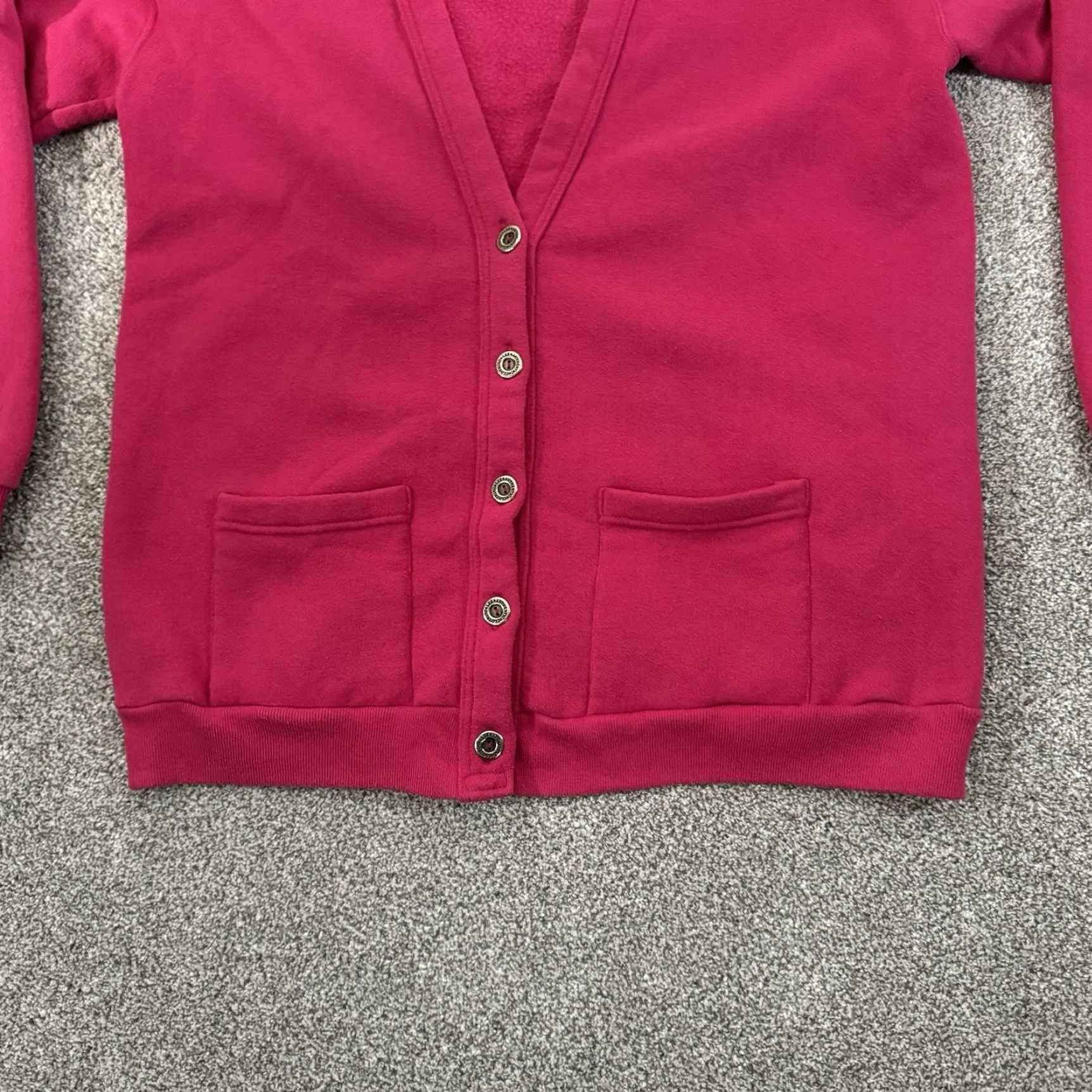 Lee VINTAGE Lee Cardigan Sweatshirt Womens L Heavyweight Barbiecore Hot Pink 80s 90s Pink Womens L Lee Cardigan Sweatshirt Size L / US 10 / IT 46 - 3 Thumbnail