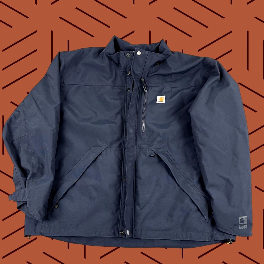 Carhartt Carhartt Jacket Mens 2XL Blue Shoreline Storm Defender Rain Workwear Size US XXL / EU 58 / 5 - 1 Thumbnail