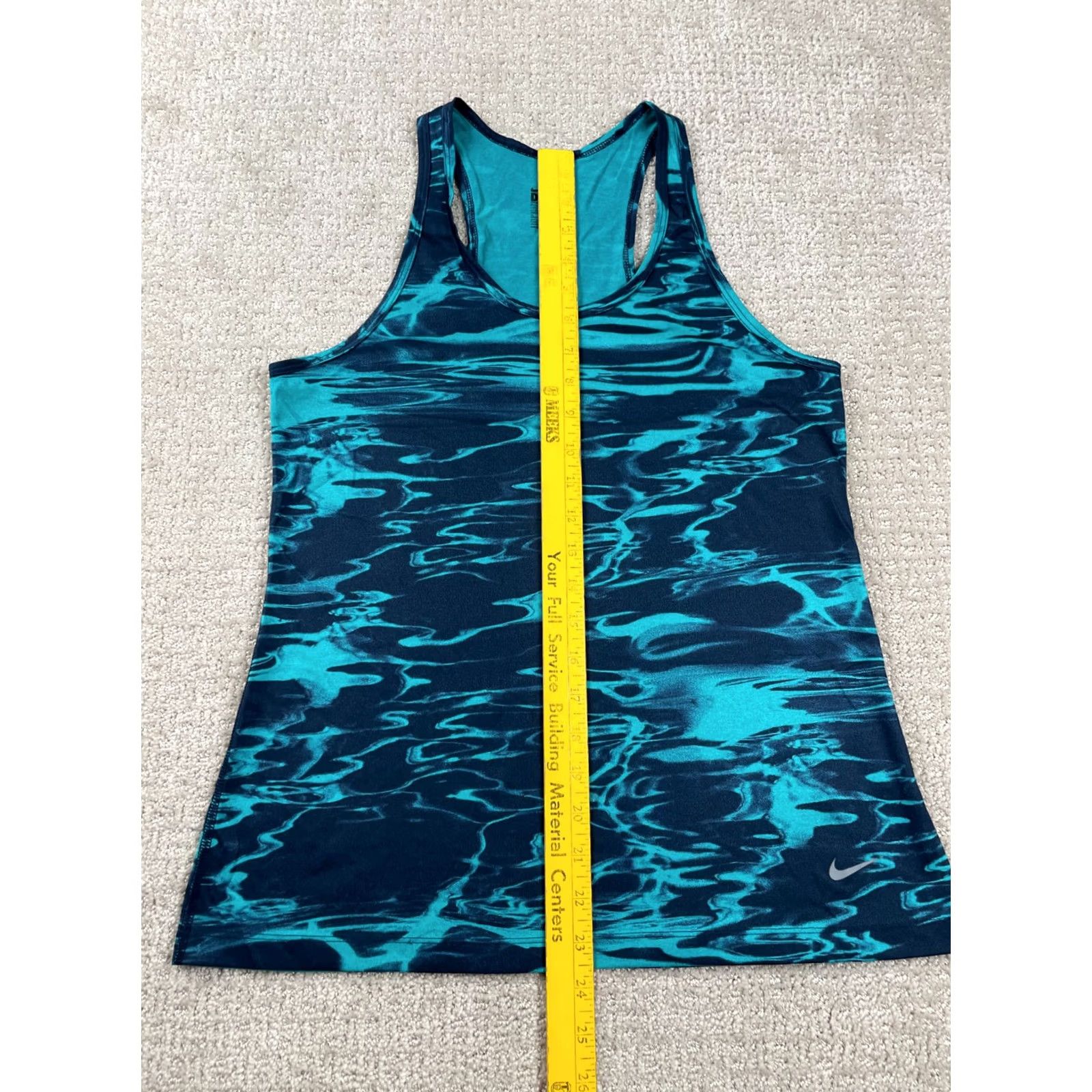 Nike Nike Tank Top Womens M Teal Black Water Print Racerback Dri-FIT Athleticwear Gym Sleeveless Package? Size M / US 6-8 / IT 42-44 - 2 Thumbnail