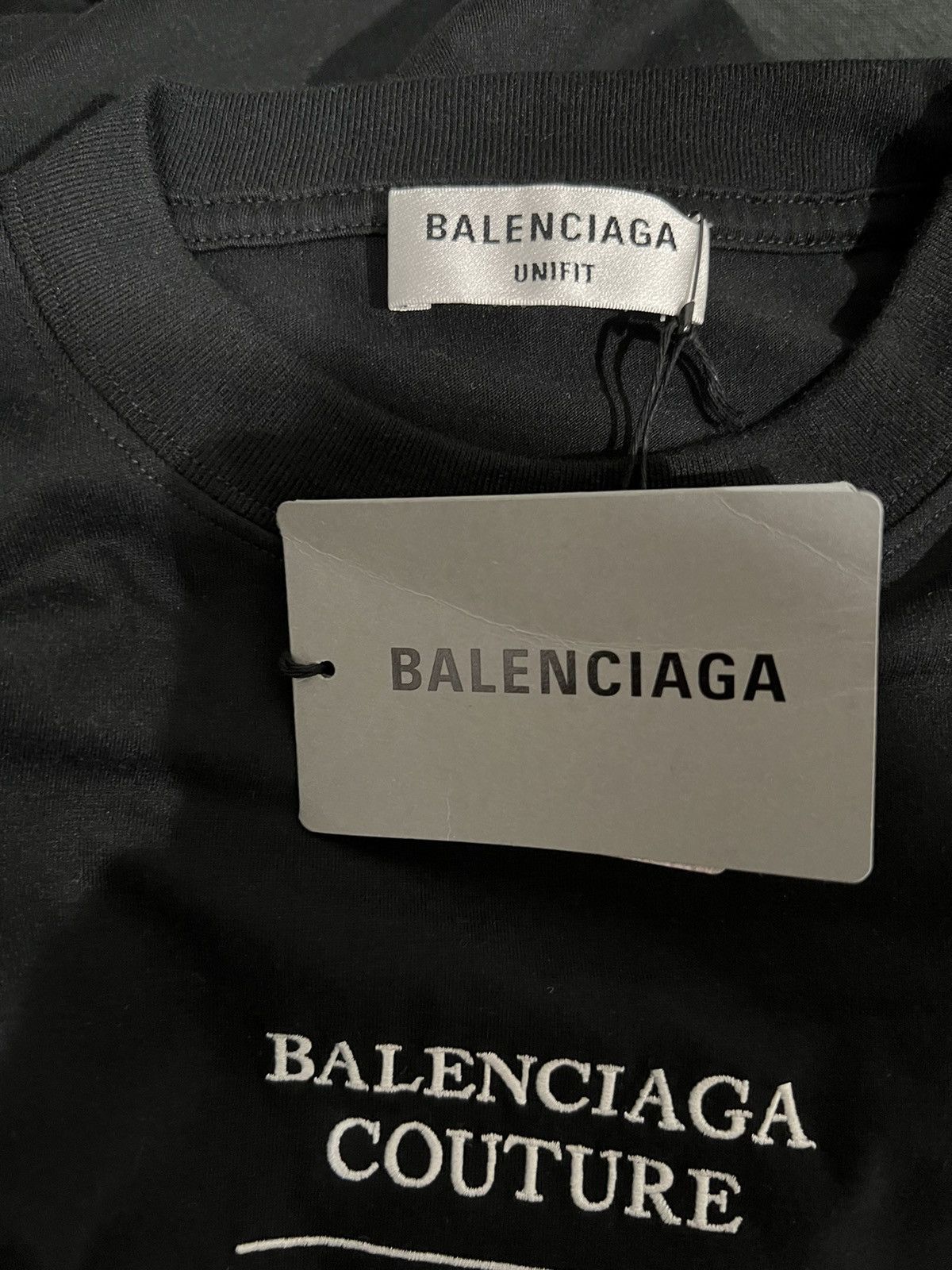Balenciaga Oversized Couture Address Embroidered Logo Tee in Black Size US XXS / EU 40 - 5 Thumbnail
