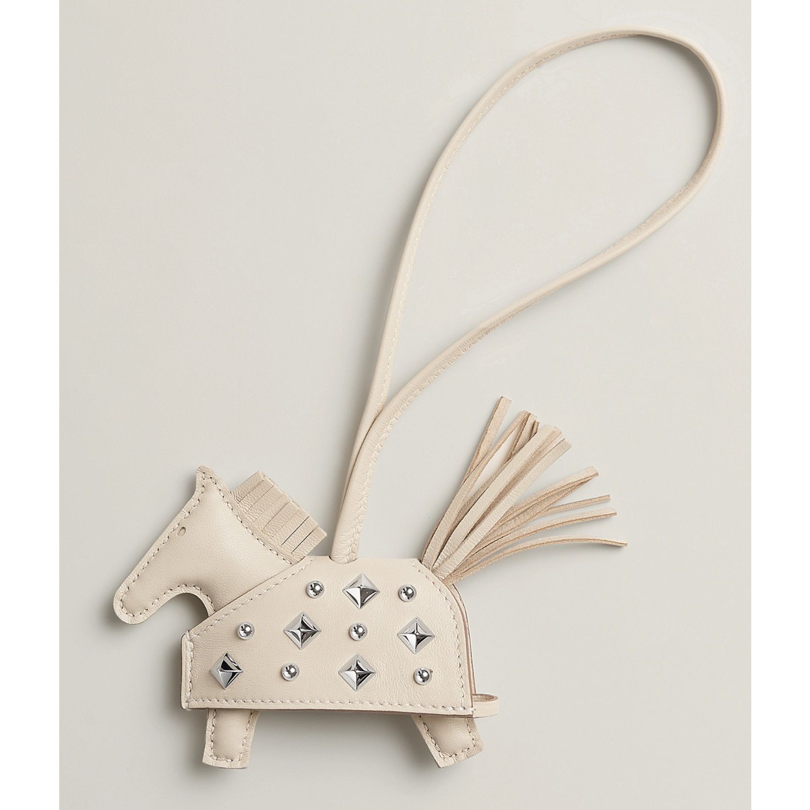 Hermes Hermes Horse Silver Studded Milo Leather Bag Charm Size ONE SIZE - 3 Thumbnail