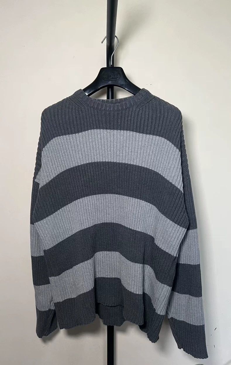 Balenciaga Grey striped back lock letter sweater