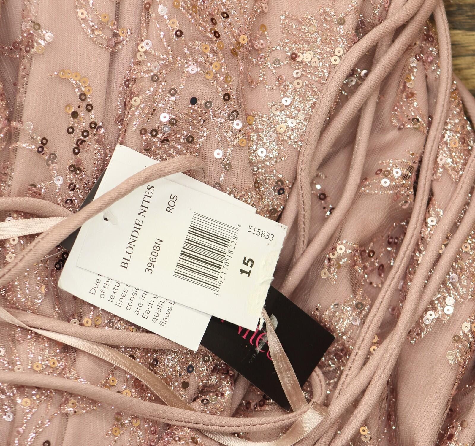 Other Blondie Nites Glitter Corset-bodice Gown Dress Rose Pink 15 Size M / US 6-8 / IT 42-44 - 3 Thumbnail