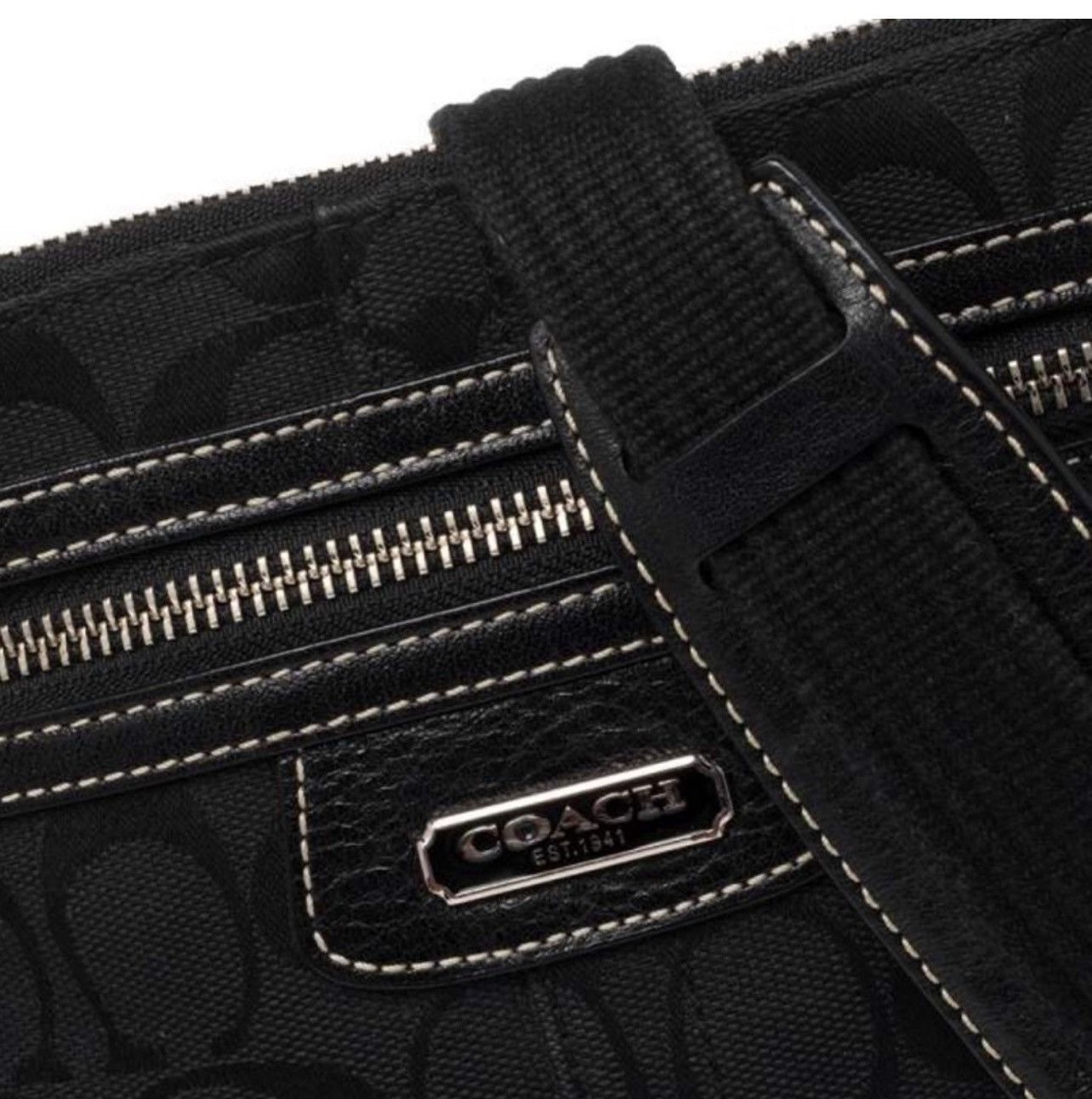 Coach Coach Black Signature Canvas Leather Penelope Messenger Bag Size ONE SIZE - 5 Thumbnail