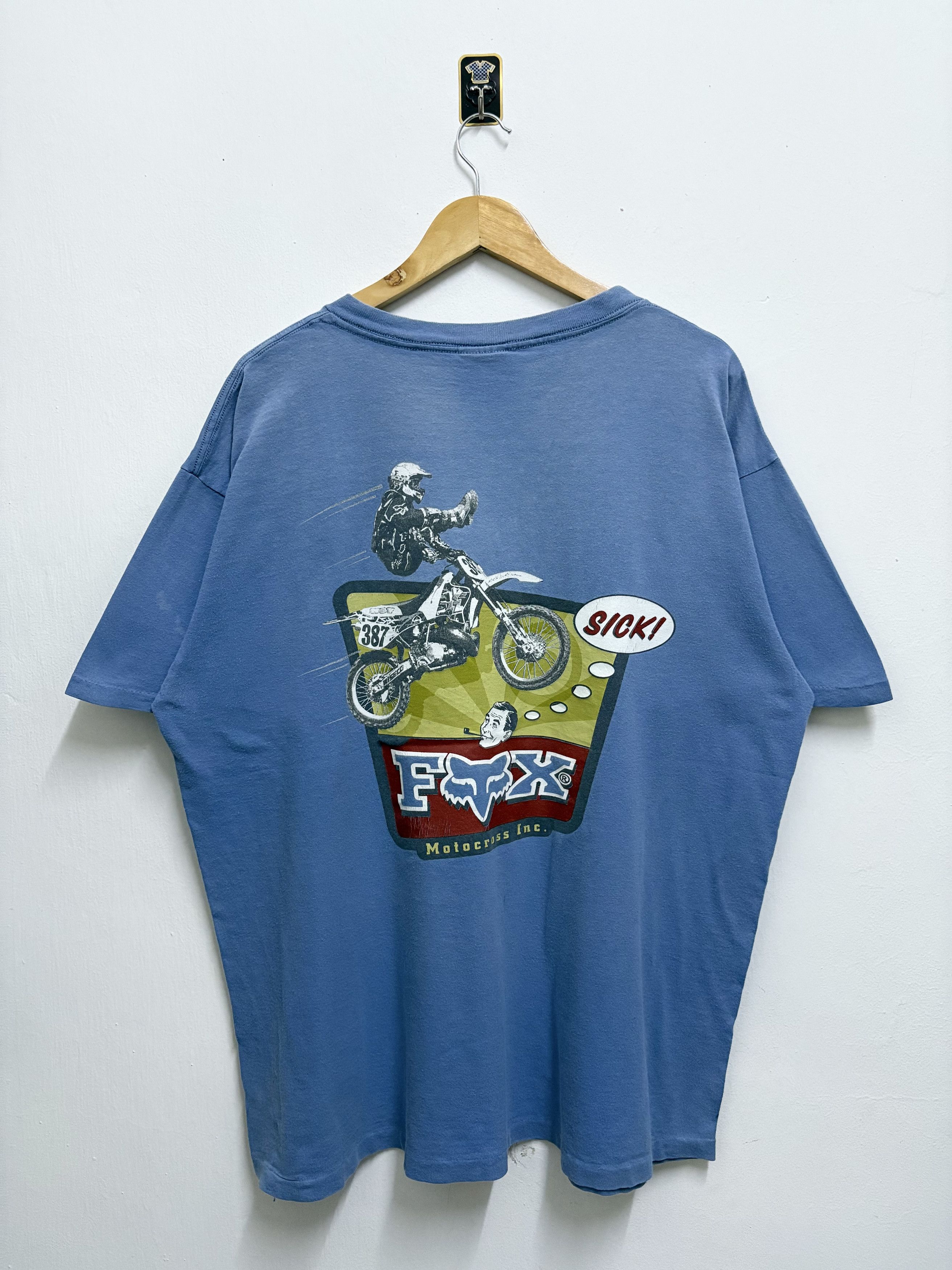 Fox Racing Vintage 90's Fox Factory Racing Motocross " Sick ! " T-Shirt Size US XL / EU 56 / 4 - 1 Thumbnail