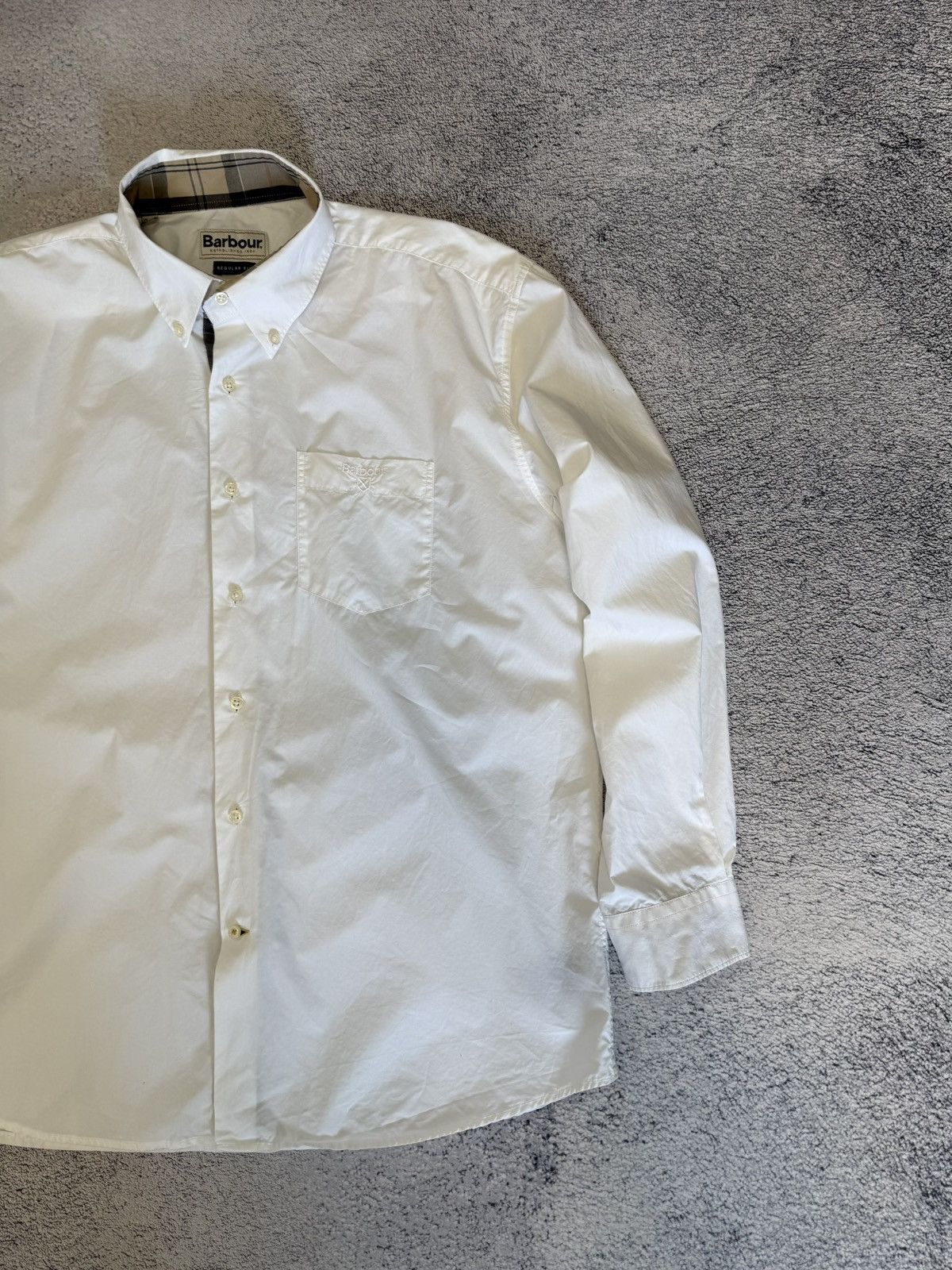 Barbour Barbour Shirt White Button Down Check Trim Logo Men EUXL USL Size US L / EU 52-54 / 3 - 6 Thumbnail