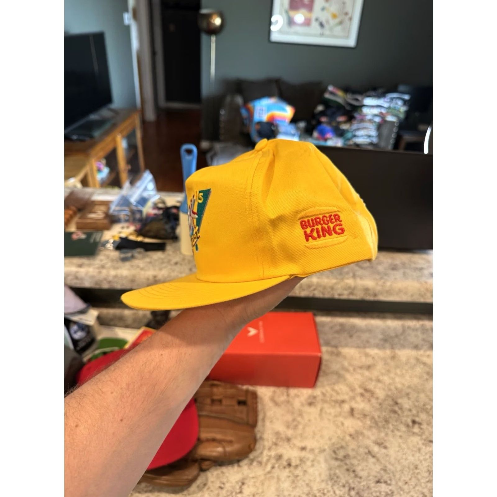 Vintage VINTAGE Burger King SnapBack Hat 90s Yellow DEADSTOCK Mens Size ONE SIZE - 3 Thumbnail