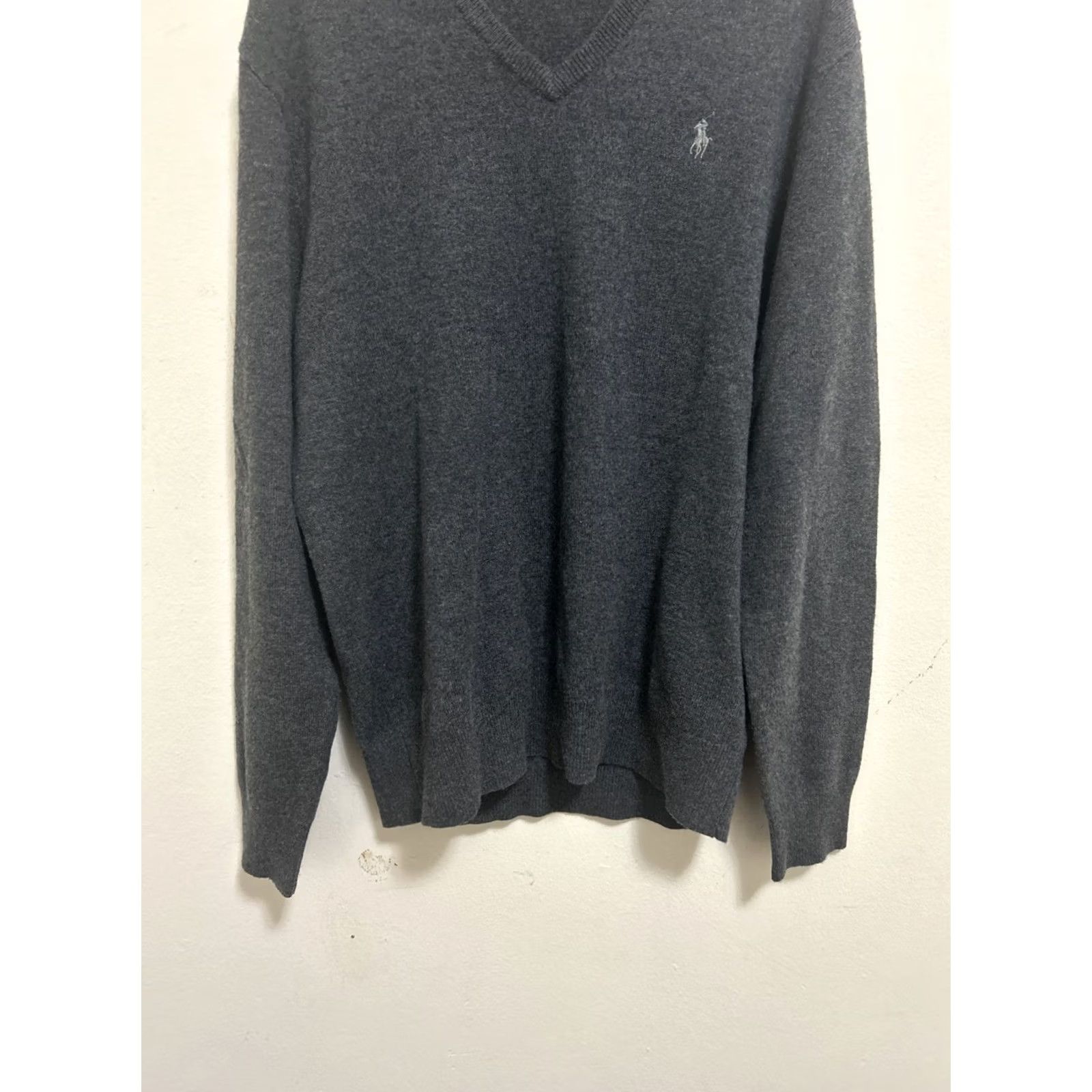 Polo Ralph Lauren Polo Ralph Lauren Sweater Mens L Gray V-Neck Wool Knit Pullover Sweatshirt Size US L / EU 52-54 / 3 - 6 Thumbnail