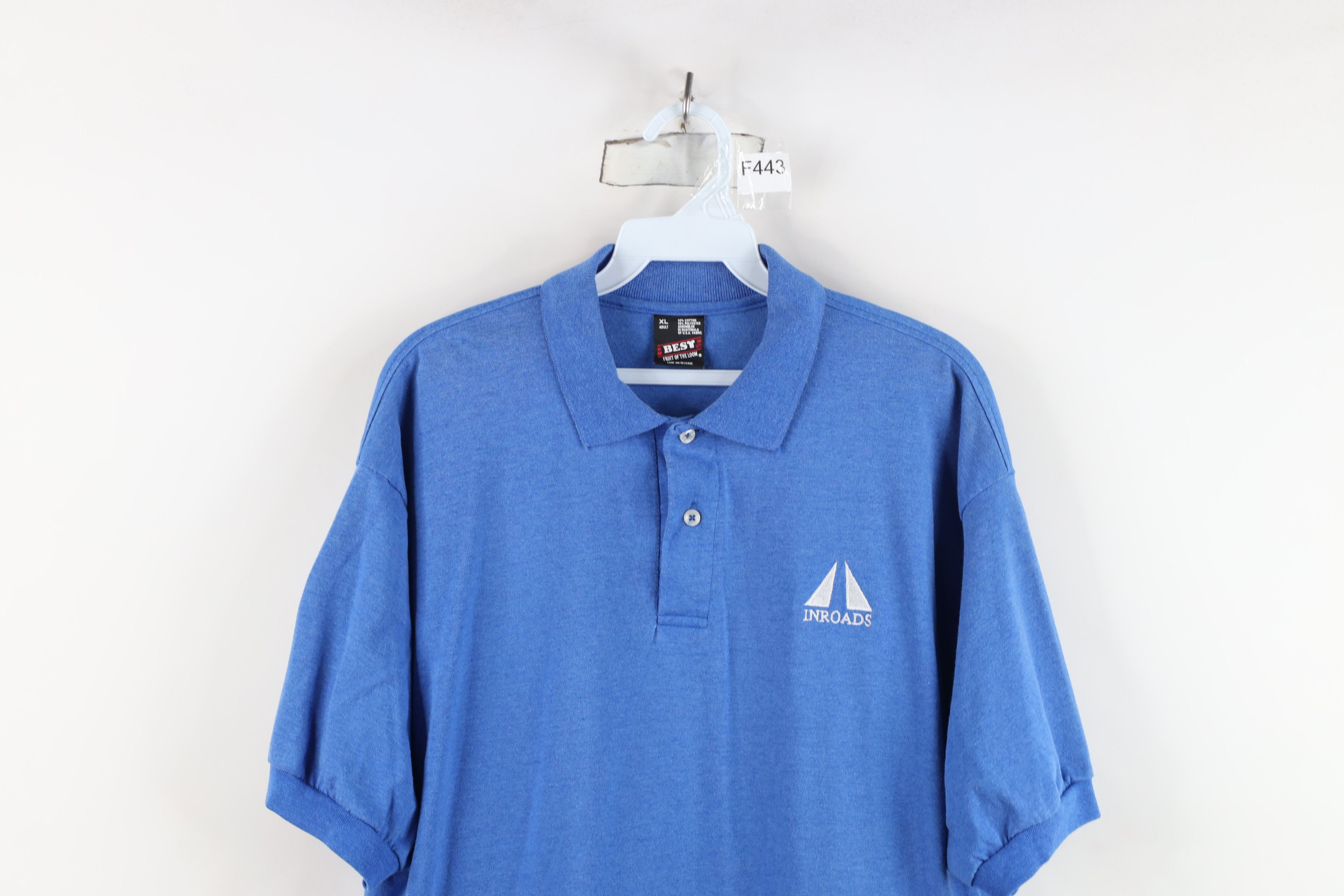 Vintage Vintage 80s 90s Job Intern Collared Polo Shirt Blue USA Size US XL / EU 56 / 4 - 2 Thumbnail