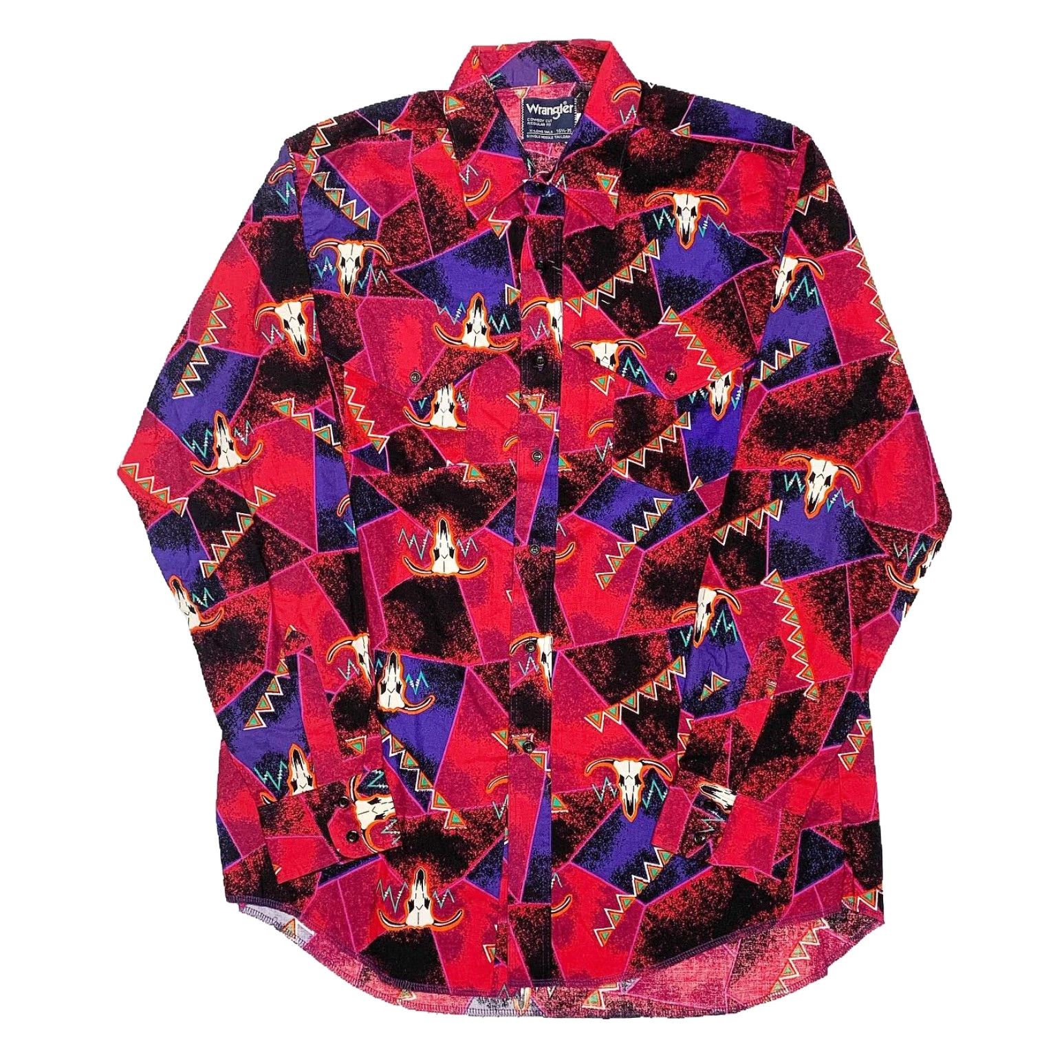 Wrangler VINTAGE Wrangler Western Aztec Button Up Long Sleeve Shirt Mens Large 16 1/2 Red Aztec Western Shirt Mens Large Size US L / EU 52-54 / 3 - 2 Thumbnail