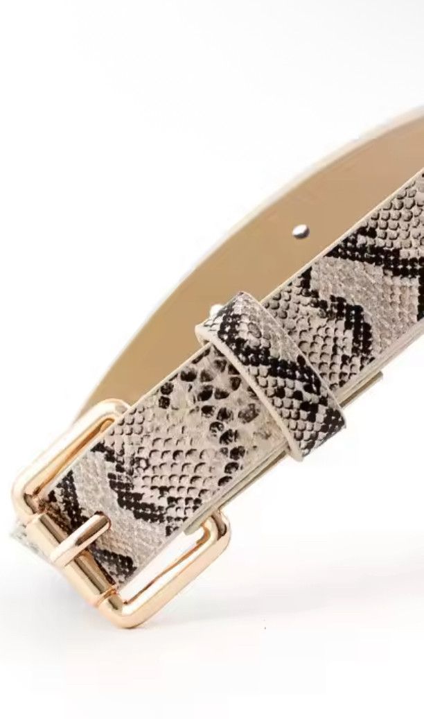 Japanese Brand Trendy Gothic Punk Snake Skin Pattern Buckle Belt Size 34 - 2 Thumbnail