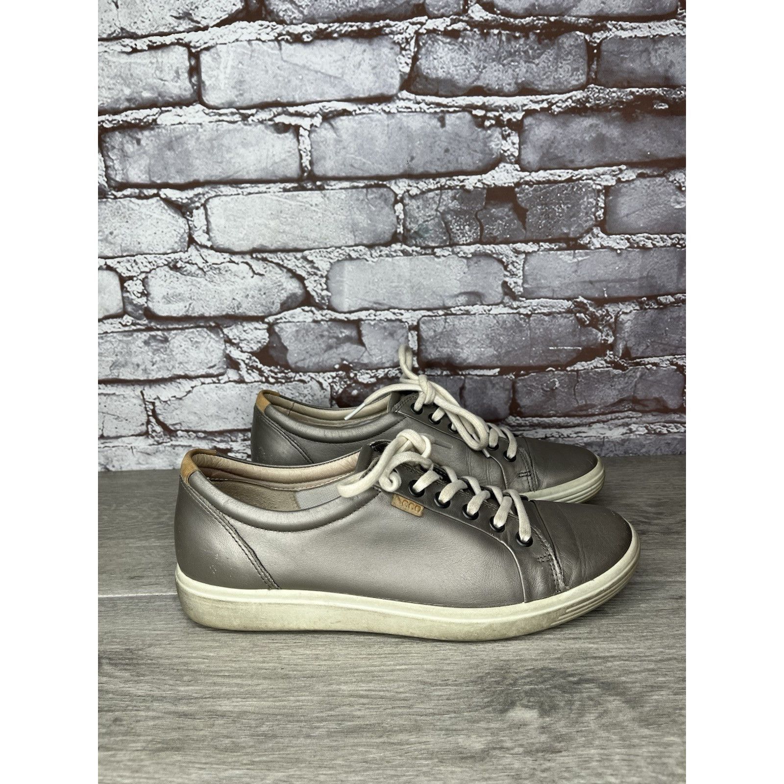 Ecco ECCO Soft 7 Stone Metallic Silver Leather Casual Sneakers Wo Size US 9 / IT 39 - 4 Thumbnail