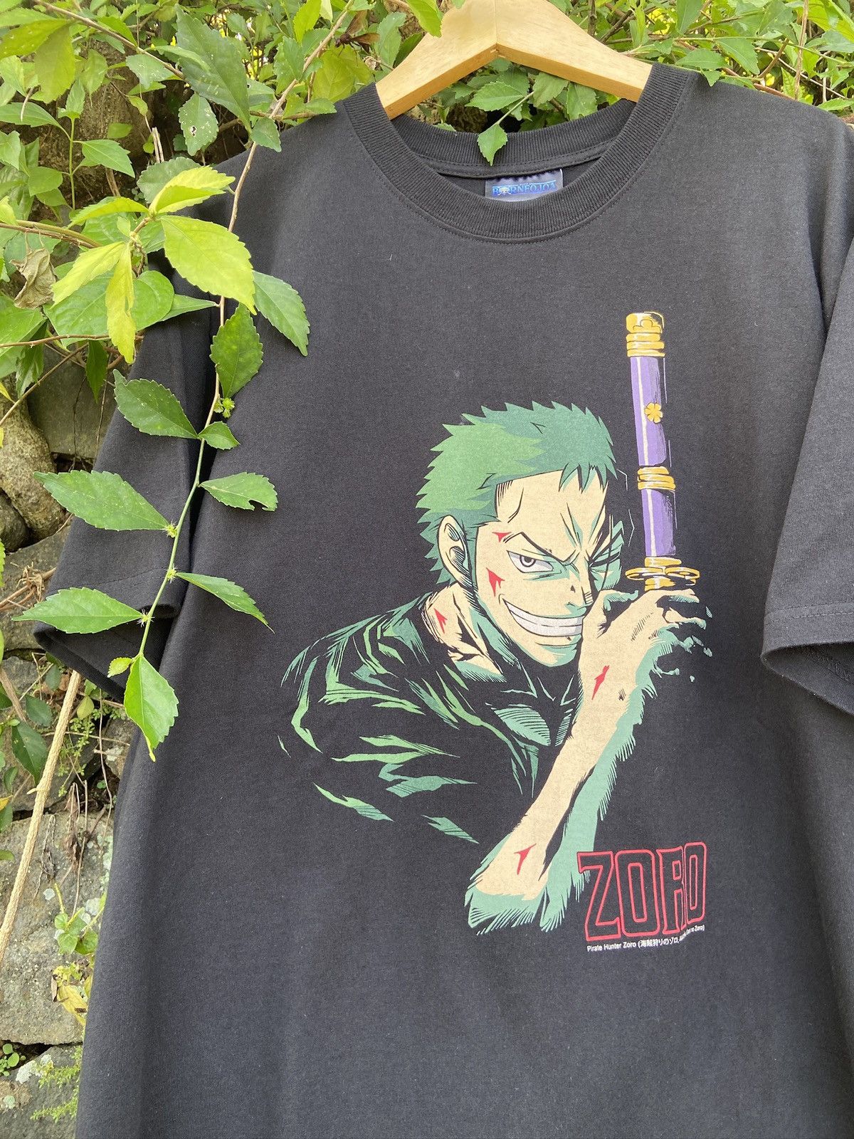 image of Anima Solo Roronoa Zoro Rage Moment One Piece T Shirt in Black, Men's (Size XL)