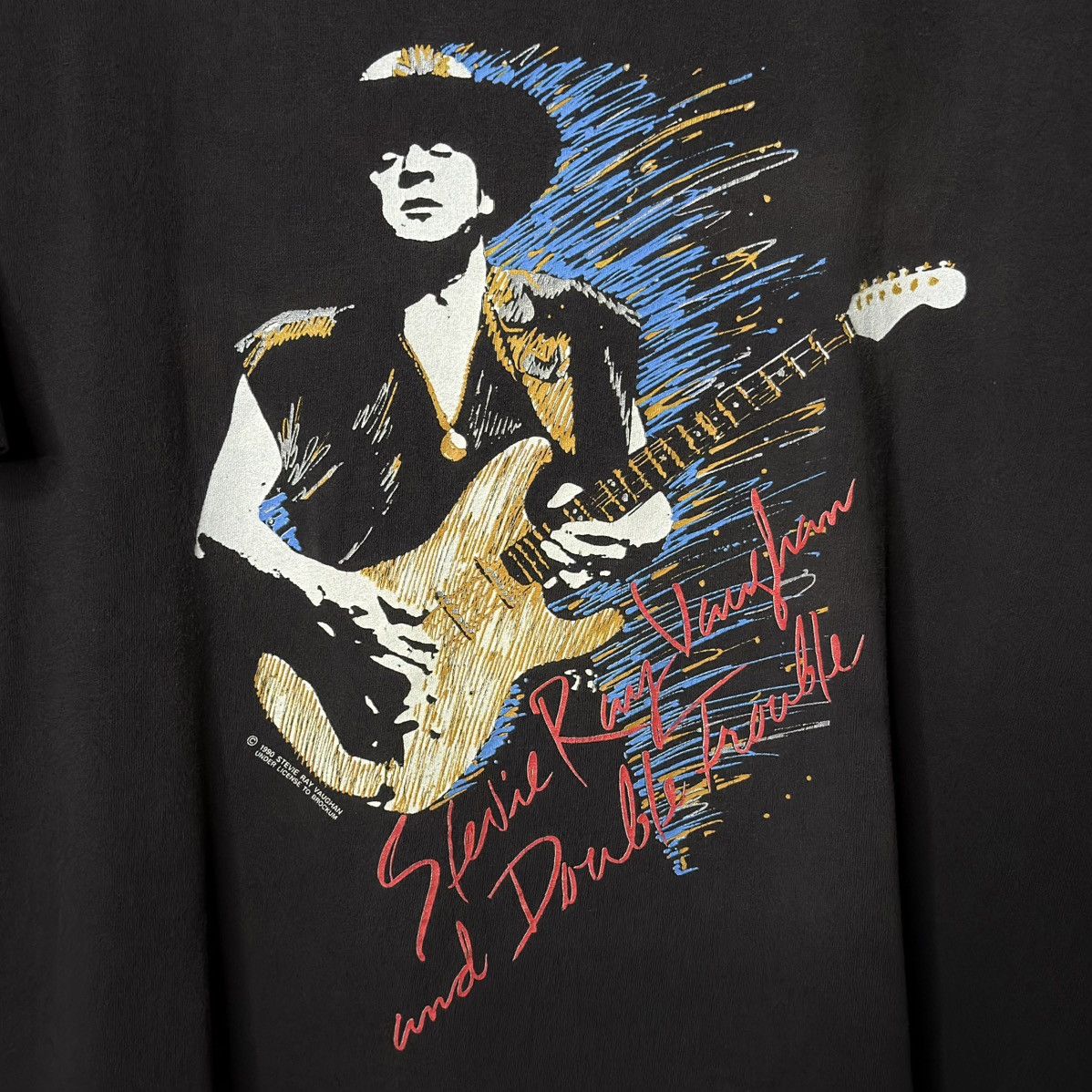 Band Tees Vintage 1990 Stevie Ray Vaughan Band T-Shirt, Size XL, Rare! Size US XL / EU 56 / 4 - 2 Thumbnail