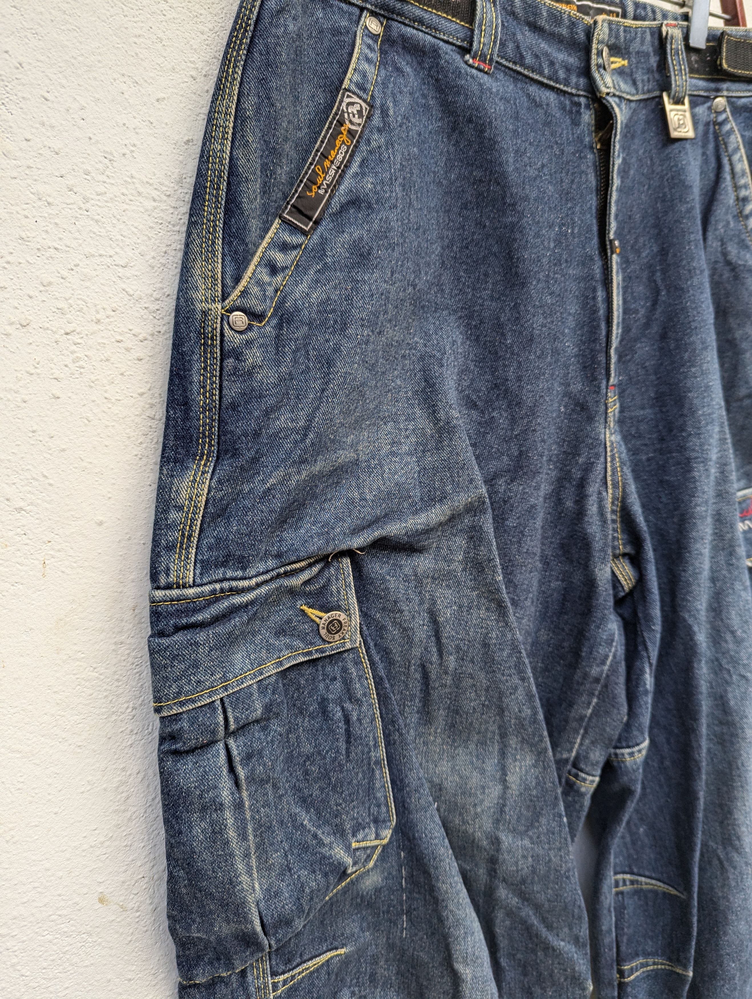 Japanese Brand FREAKY SOUL MANAGER DENIM LOOSE CARGO PANTS Size US 30 / EU 46 - 5 Thumbnail