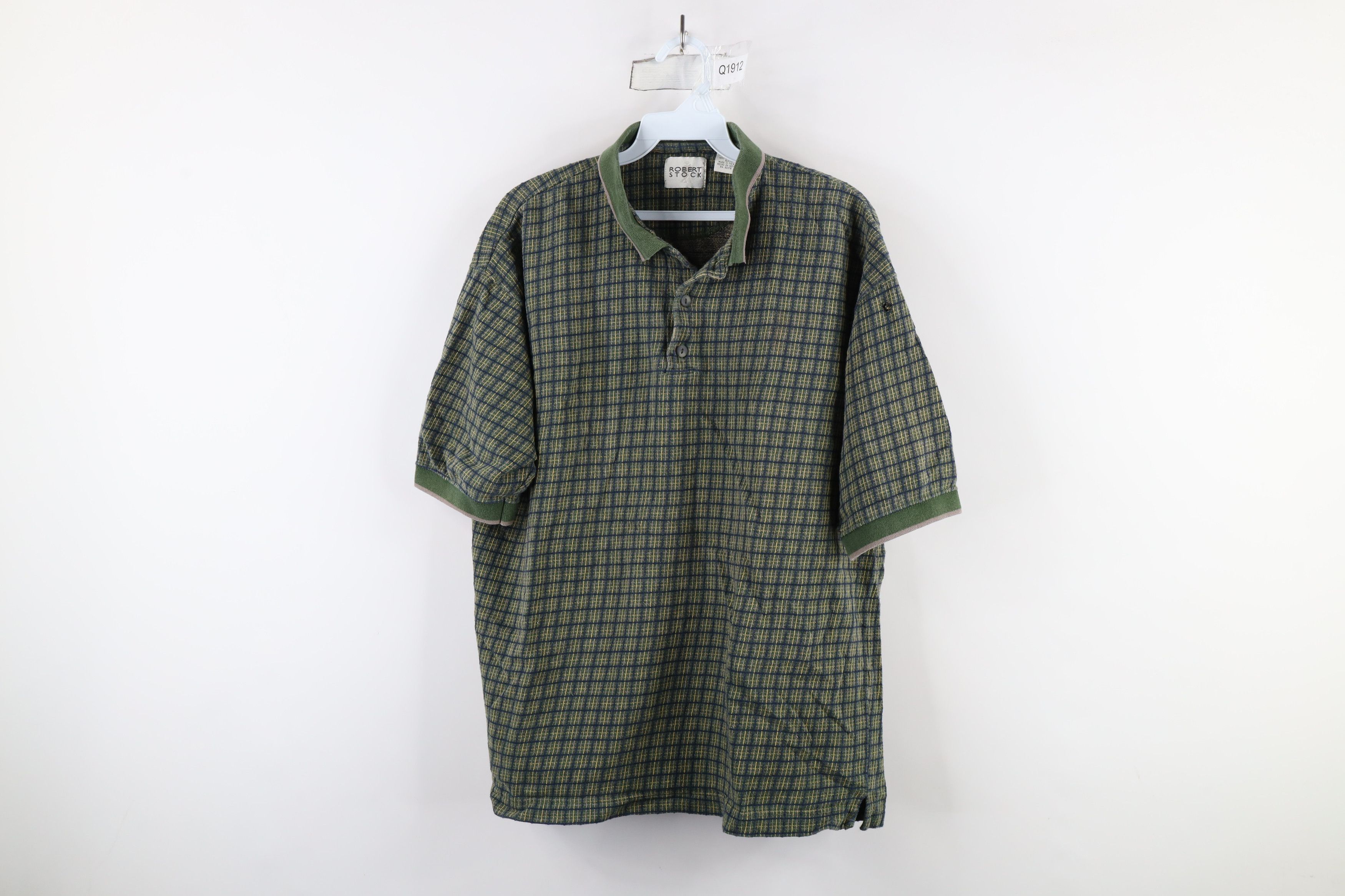Vintage Vintage 90s Streetwear Checkered Knit Collared Polo Shirt Size US L / EU 52-54 / 3 - 1 Thumbnail