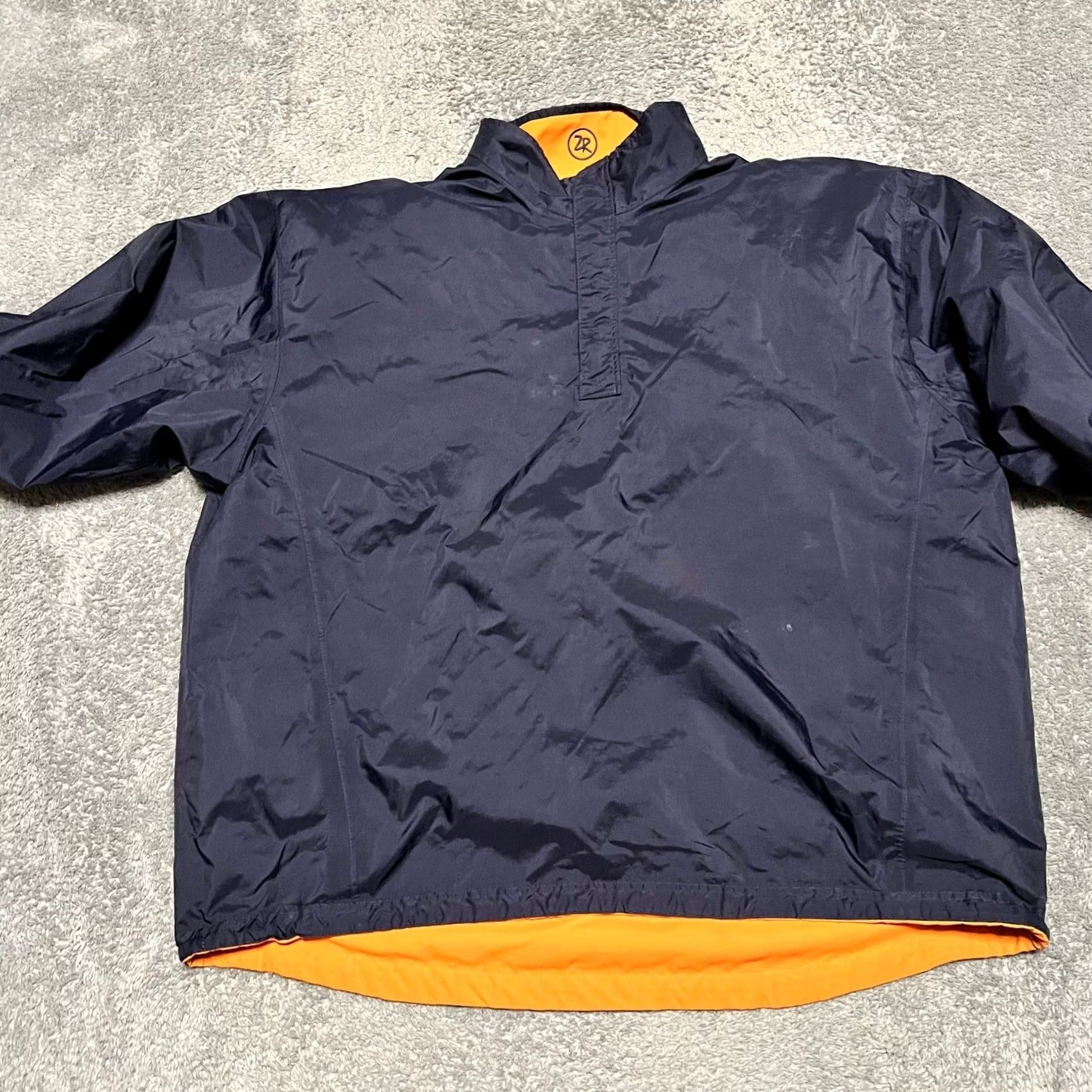 Vintage Zero Restriction Jacket Mens XL Pullover Reversible Windbreaker Golf Navy Orange Rain Wind Coat Orange XL Mens Size US XL / EU 56 / 4 - 2 Thumbnail