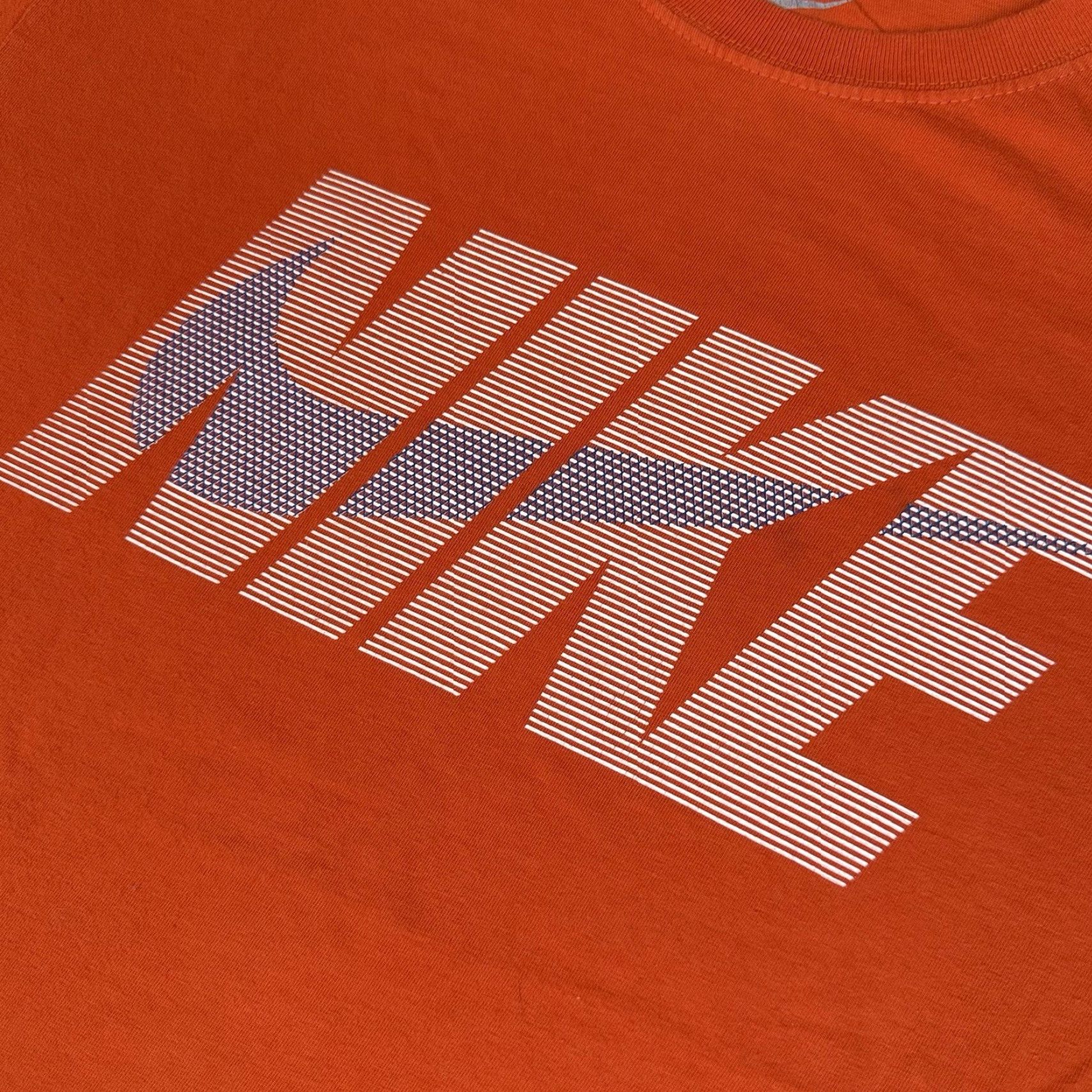 Nike Nike T Shirt Mens Large Orange Logo Striped Athletic Adult Short Sleeve Workout Size US L / EU 52-54 / 3 - 3 Thumbnail