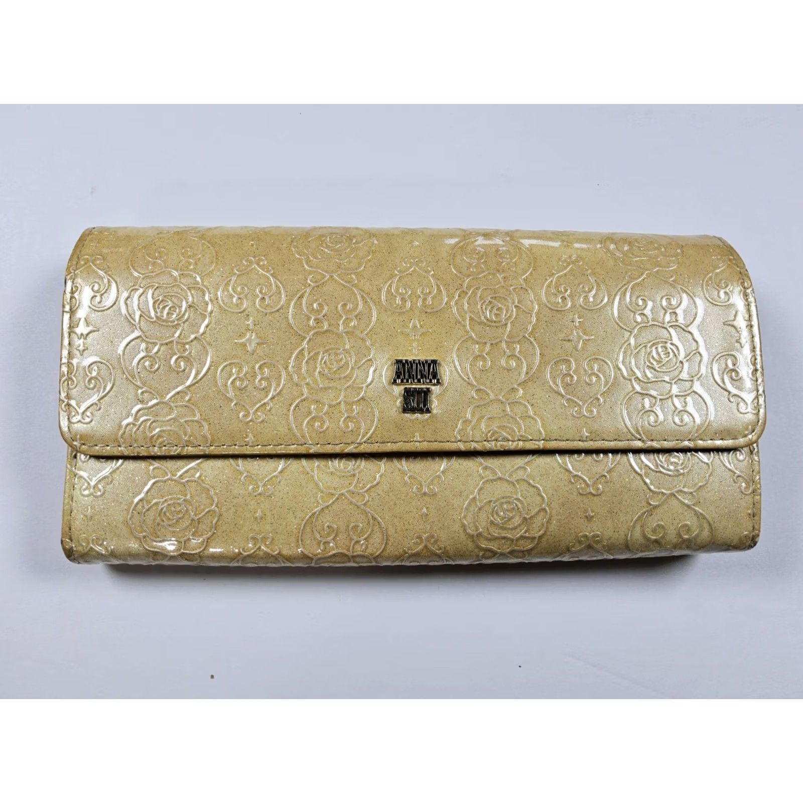 Anna Sui Anna Sui Wallet Bag - Full Size Beige Leather with Box Ladies, 7.5x4, Snap, Patent Leather, Pre-owned, Women, Vintage? Size ONE SIZE - 3 Thumbnail