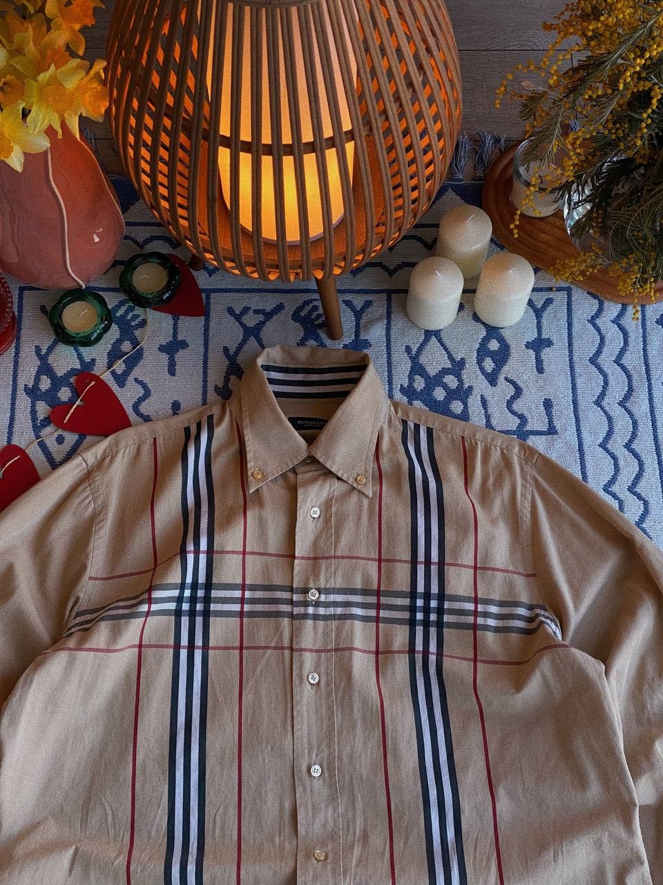 Burberry Burberry Check Shirt Beige Size US M / EU 48-50 / 2 - 2 Thumbnail