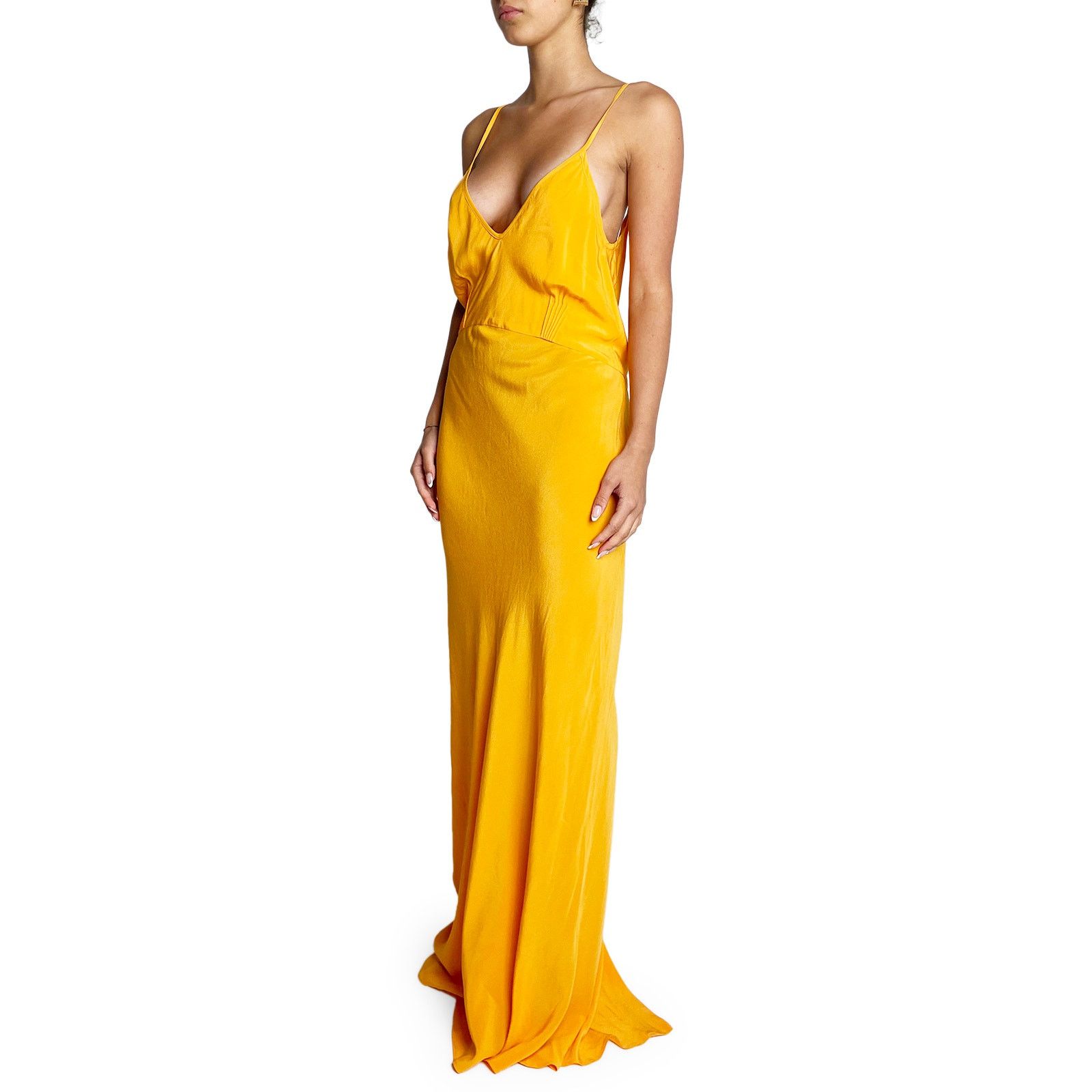 Bassike Orange silk dress Size M / US 6-8 / IT 42-44 - 3 Thumbnail