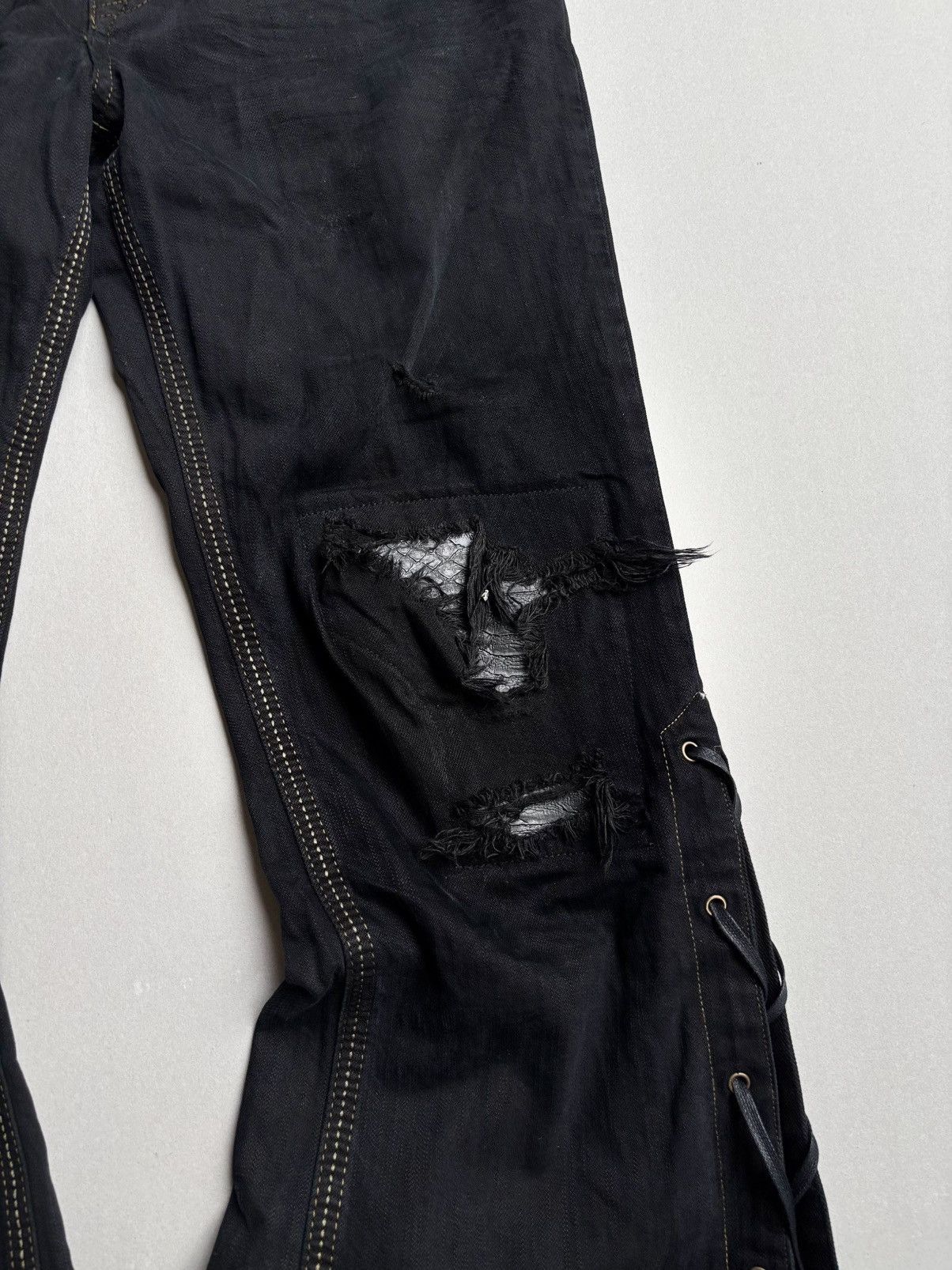 Japanese Brand Lace-up flare jeans Size US 30 / EU 46 - 2 Thumbnail