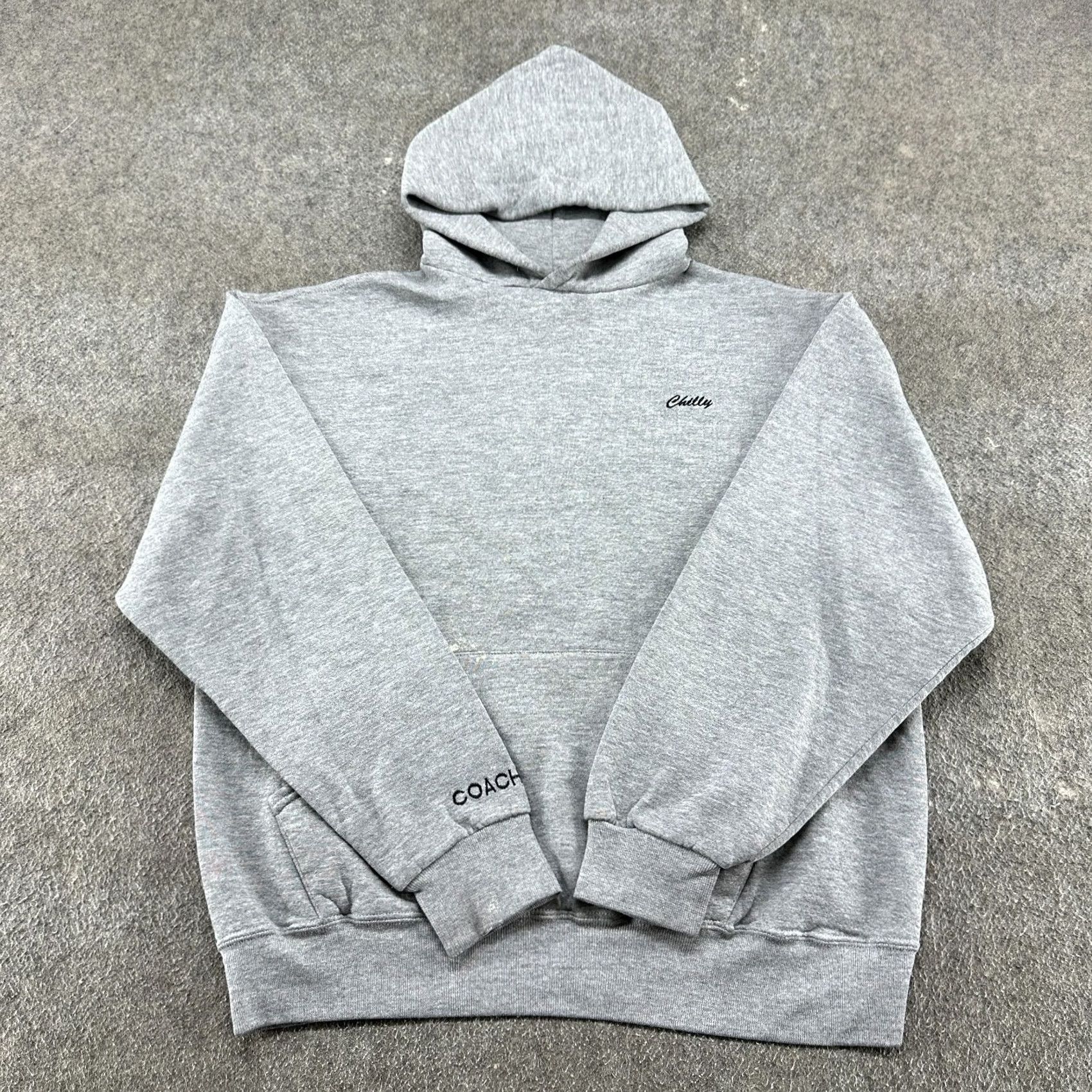 Russell Athletic VINTAGE Russell Hoodie Mens L Gray Pullover Sweatshirt Boxy Meridian Volleyball Y2K Size US L / EU 52-54 / 3 - 2 Thumbnail