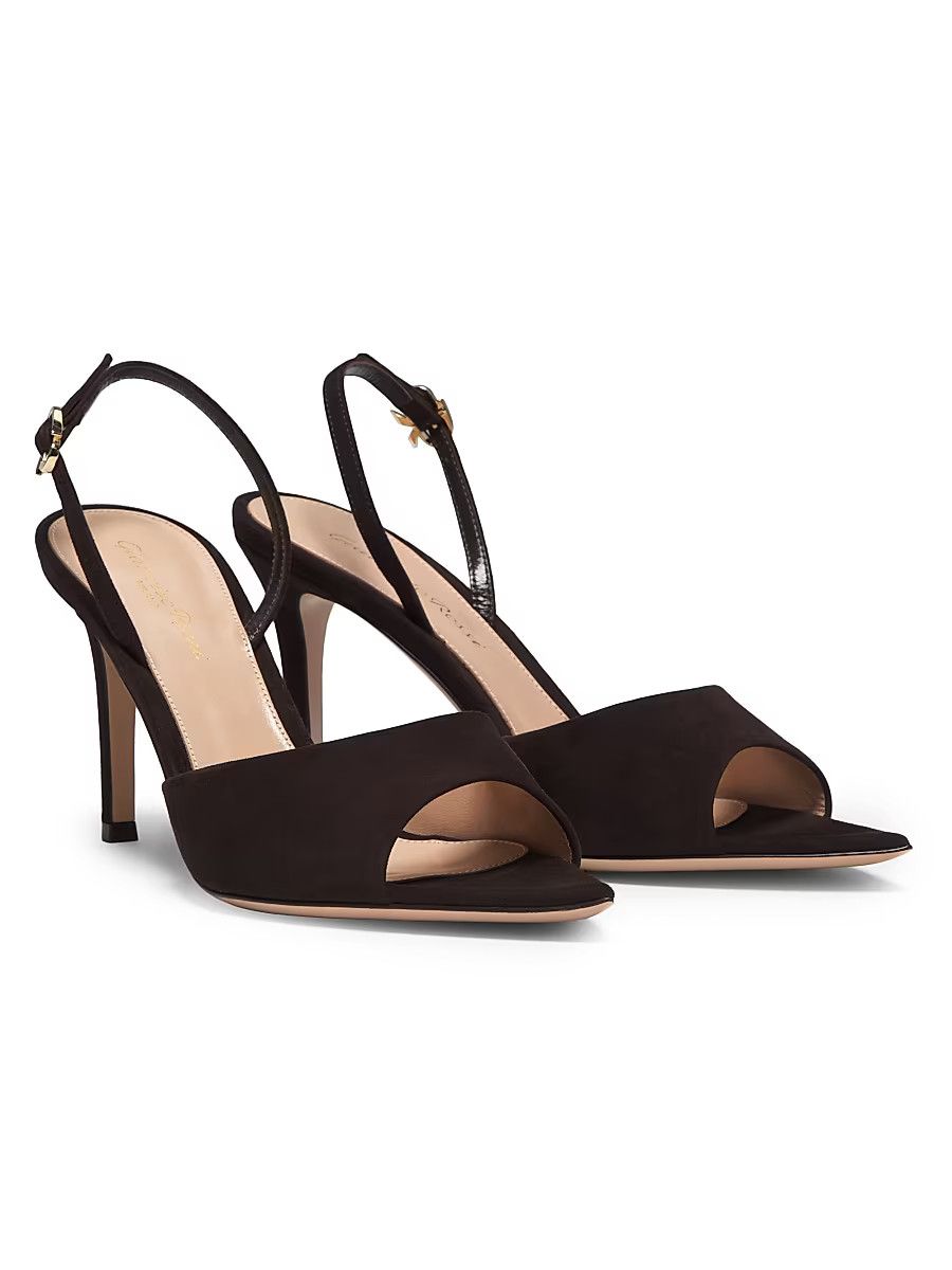 Gianvito Rossi os11x0126 Camoscio 85mm Suede Slingback Pumps Size US 12 / IT 42 - 2 Thumbnail