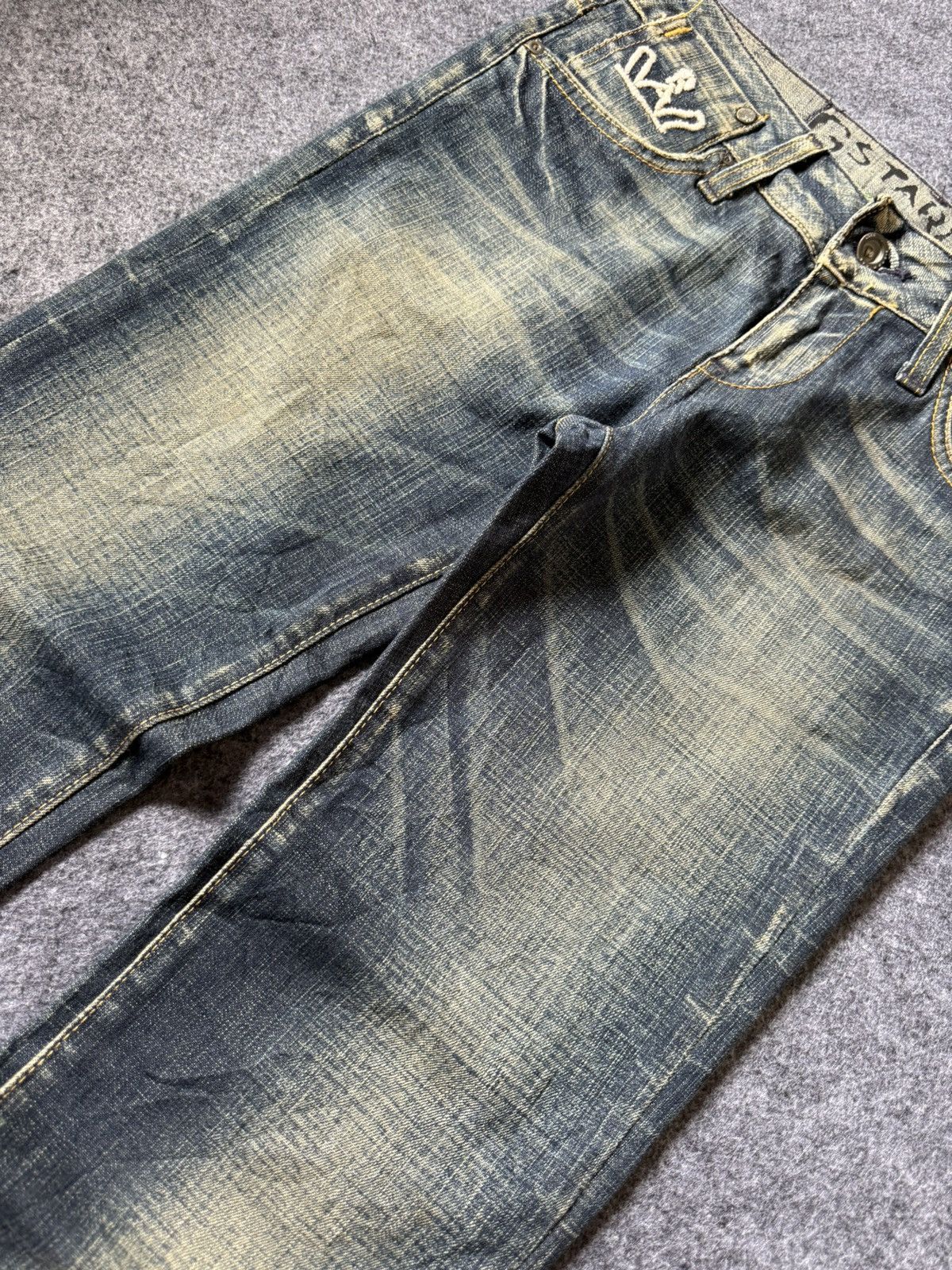 G-Star G Star Raw Para Espana Mud Wash Flare Low Rise Jeans Size US 27 - 6 Thumbnail